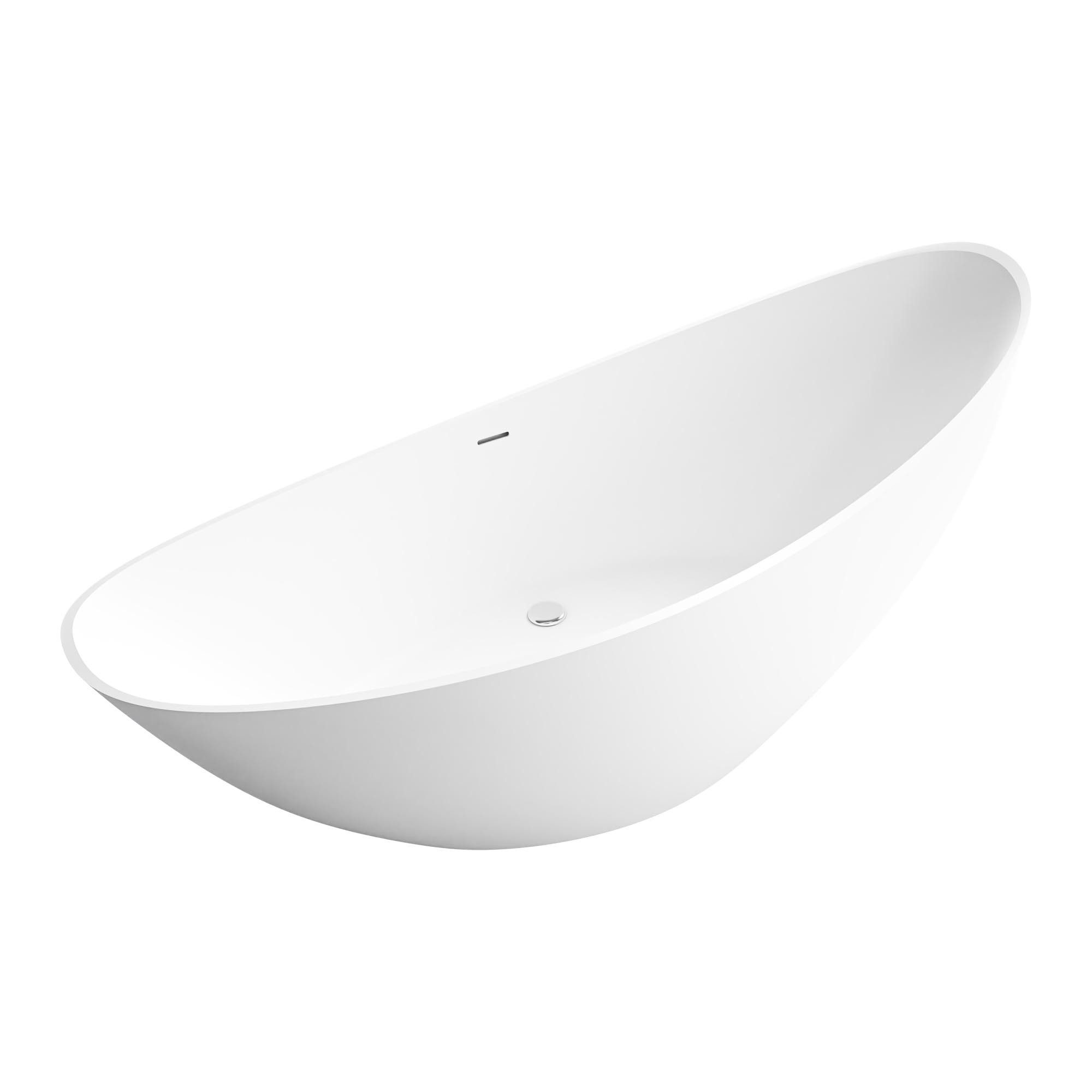 Bernstein Badewanne VICE, (modernes Design / Acrylwanne / Sanitäracryl / mit Siphon), freistehende Wanne / Farbe wählbar / 183,5 cm x 78,5 cm / Acryl / Oval