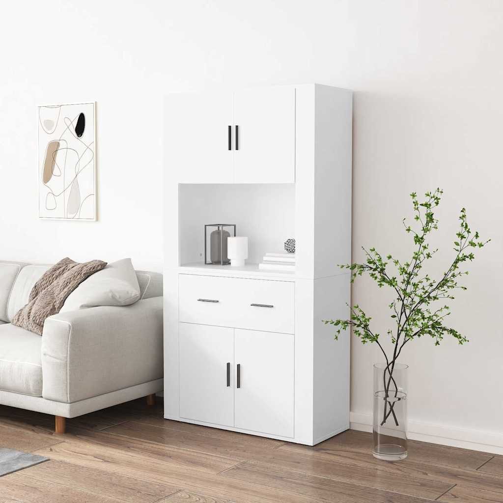 vidaXL Highboard Highboard Weiß Holzwerkstoff (1 St)