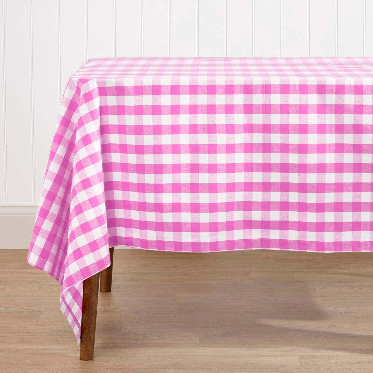 Homescapes Tischdecke Vichy-Karo Tischdecke pink kariert – 137 x 137 cm, 10 günstig online kaufen