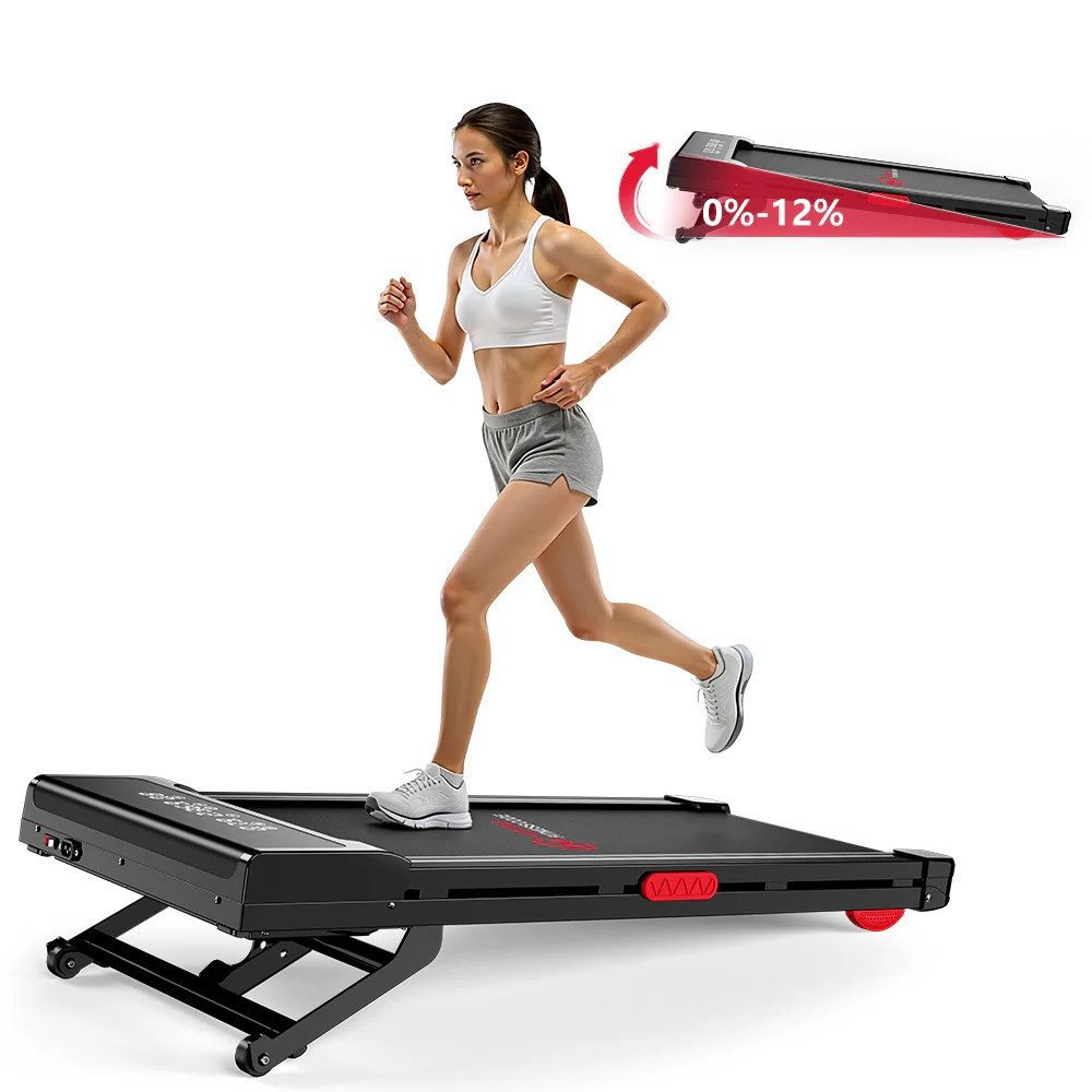 Hamlody Laufband klappbar elektrisch mit Steigung, Walking Pad für Zuhause (1–10 km/h Walking Pad, 2.5HP Motor, LED Display, Heimtrainer Laufband), Max.Tragfähigkeit 150 kg, für Home Office & Fitness