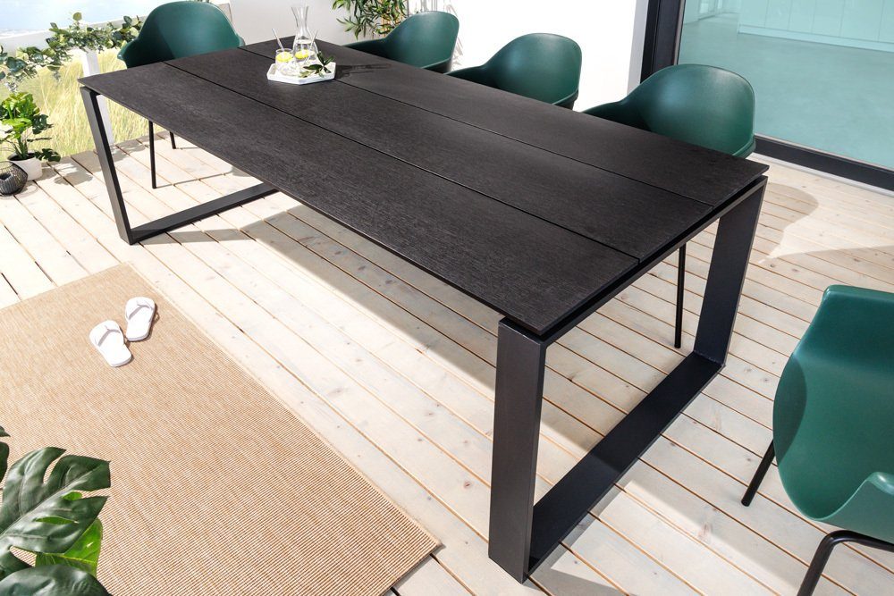 riess-ambiente · Industrial schwarz Garten Gartentisch · schwarz · Terrasse Metall schwarz 1-St), FLOATING (Einzelartikel, | Outdoor Design 210cm ·