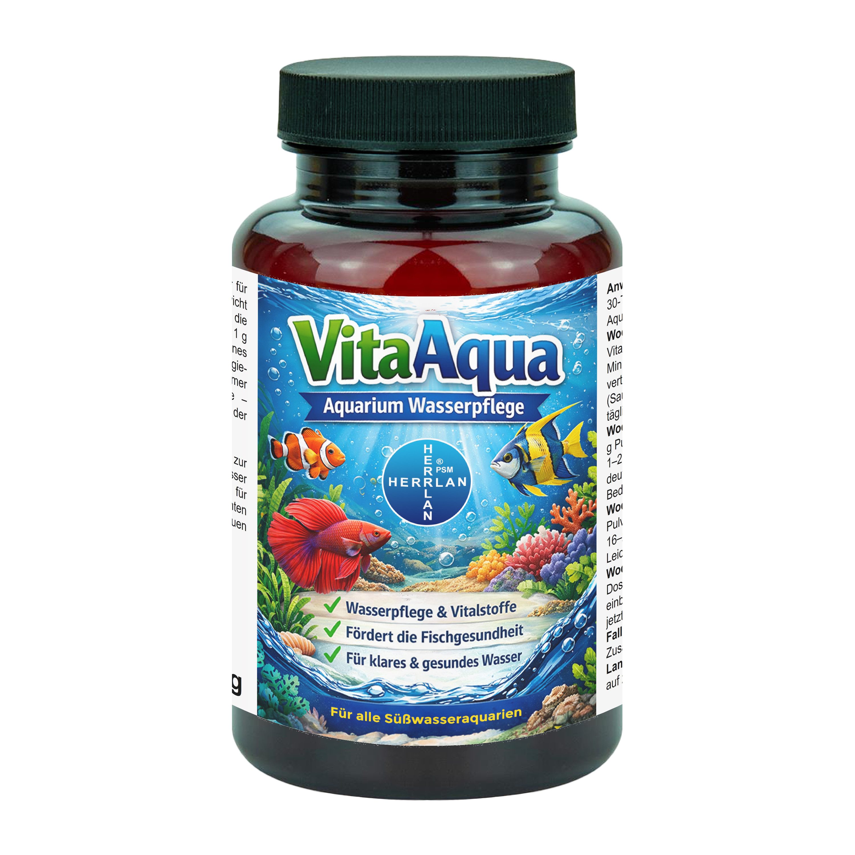 HERRLAN Aquariumpflege VitaAqua, (50 g), All-in-One-Lösung für kristallklares Fischwasser