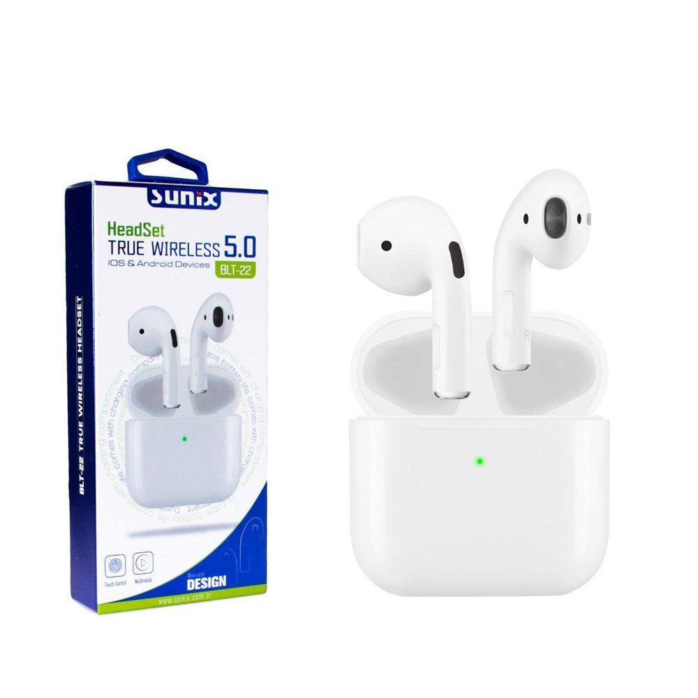 Sunix »BLT-28 True Wireless 5.0 Bluetooth Headset Kopfhörer Touch Control  mit Ladecase Hülle kompatibel mit Android & iOS in weiß« Bluetooth-Kopfhörer  (integriertes Mikrofon, Bluetooth) online kaufen | OTTO