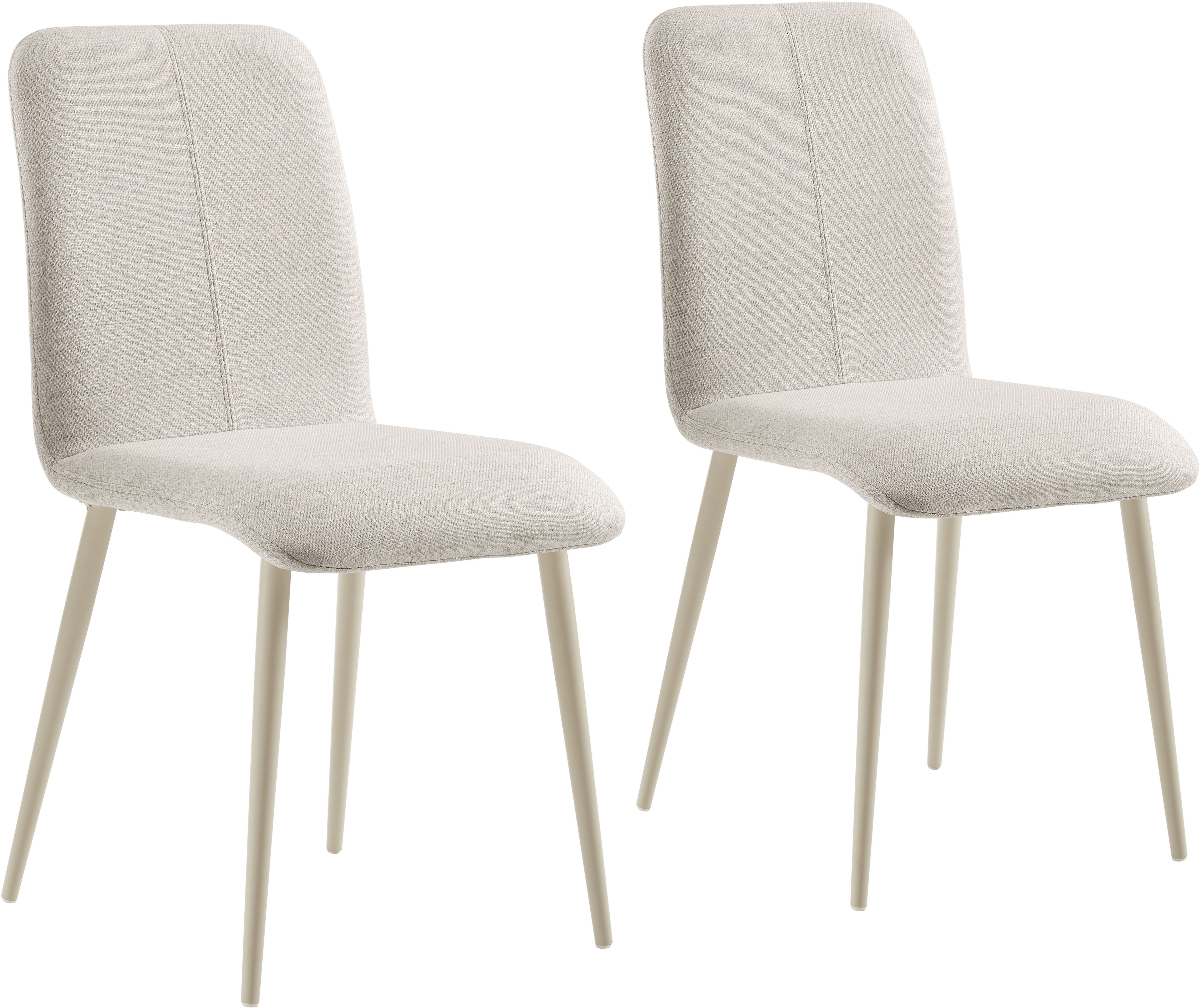 OTTO home 4-Fußstuhl Allyae (Set), edlem Strukturstoff, modernem Design und robustem Metallgestell