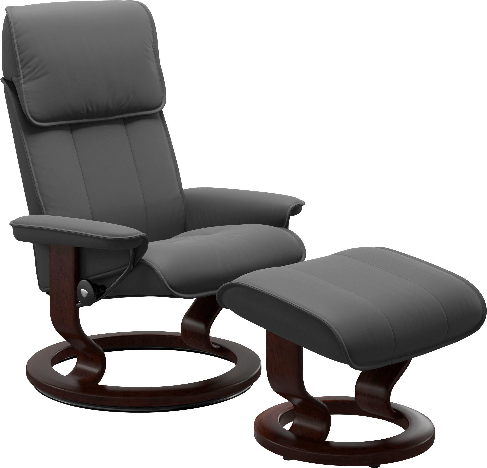 Stressless® Relaxsessel Admiral (Set, Relaxsessel inkl. Hocker), mit Classic Base, Größe M & L, Gestell Braun