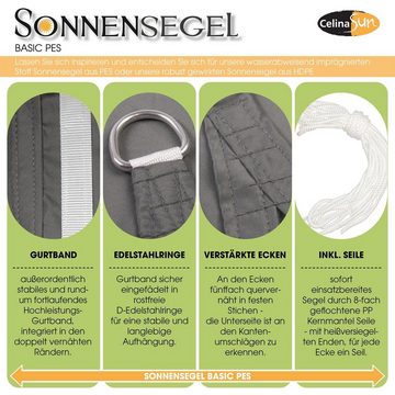 CelinaSun Sonnensegel PES BASIC Sonnenschutz wasserabweisend Dreieck 3x3x3 m sandbeige