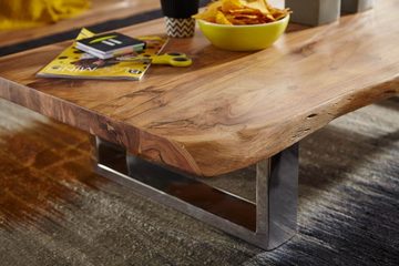 tinkaro Couchtisch AZEM Akazie Massiv Holz Sofatisch Braun