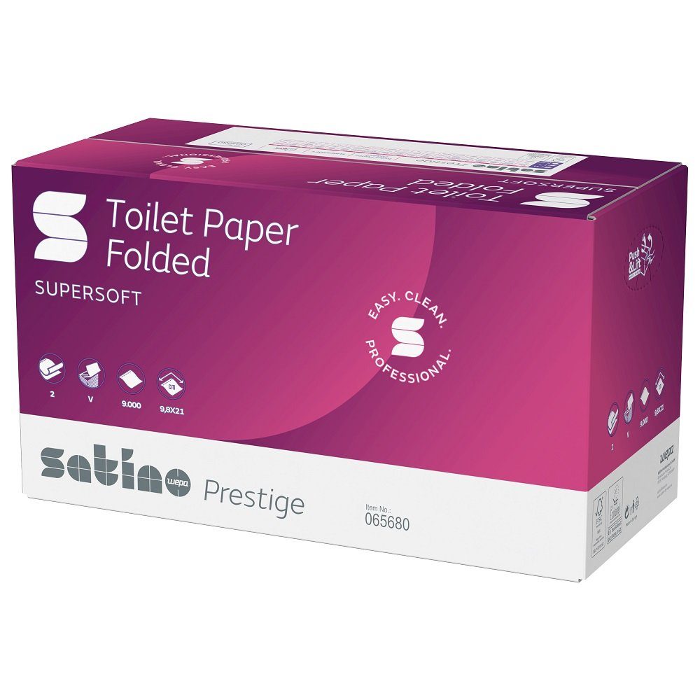 Satino prestige Toilettenpapier Satino by wepa Einzelblatt-Toilettenpapier prestige 2-lagig - 9.000 Tü