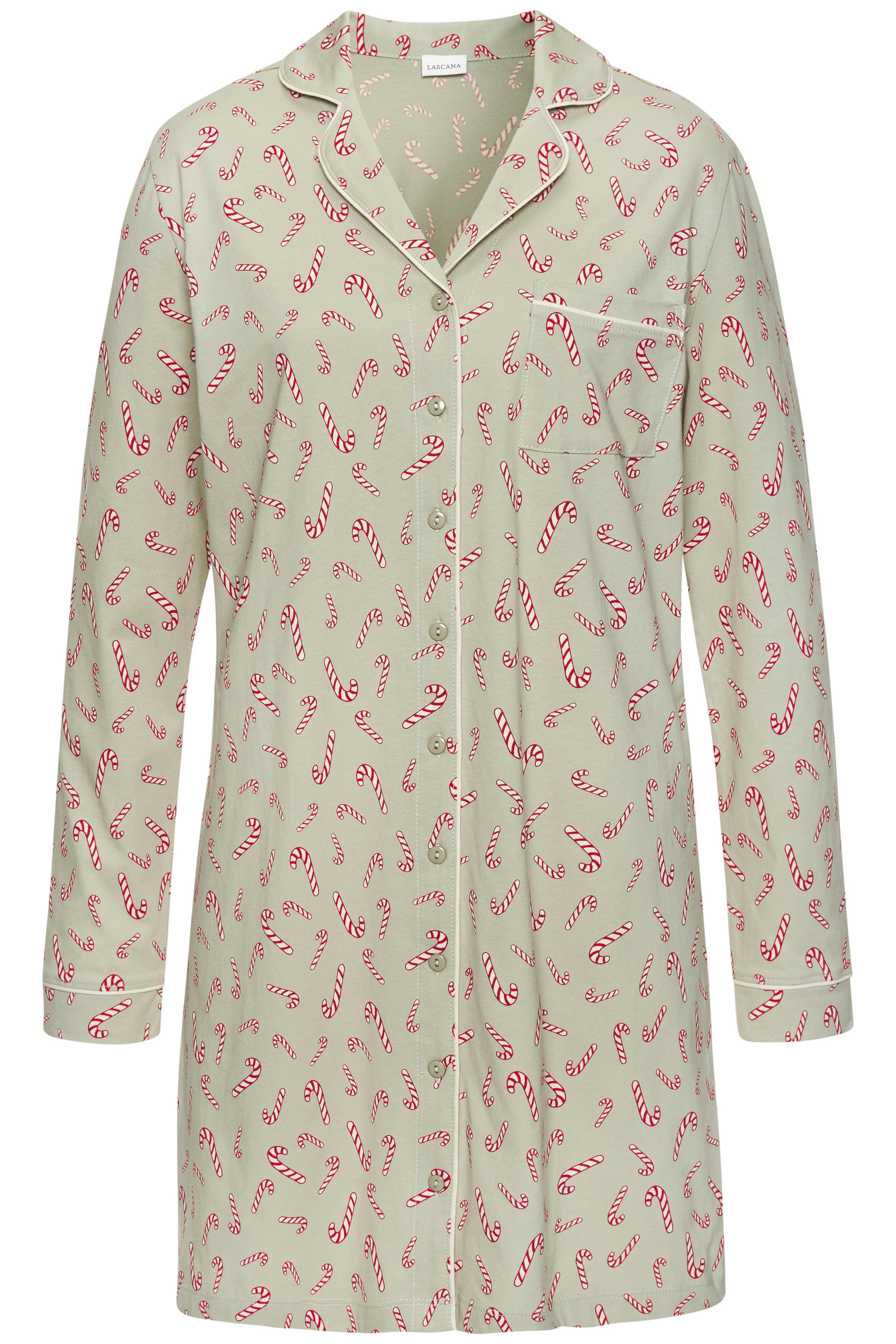 LASCANA Nachthemd Mit Weihnachtlichem Muster günstig online kaufen