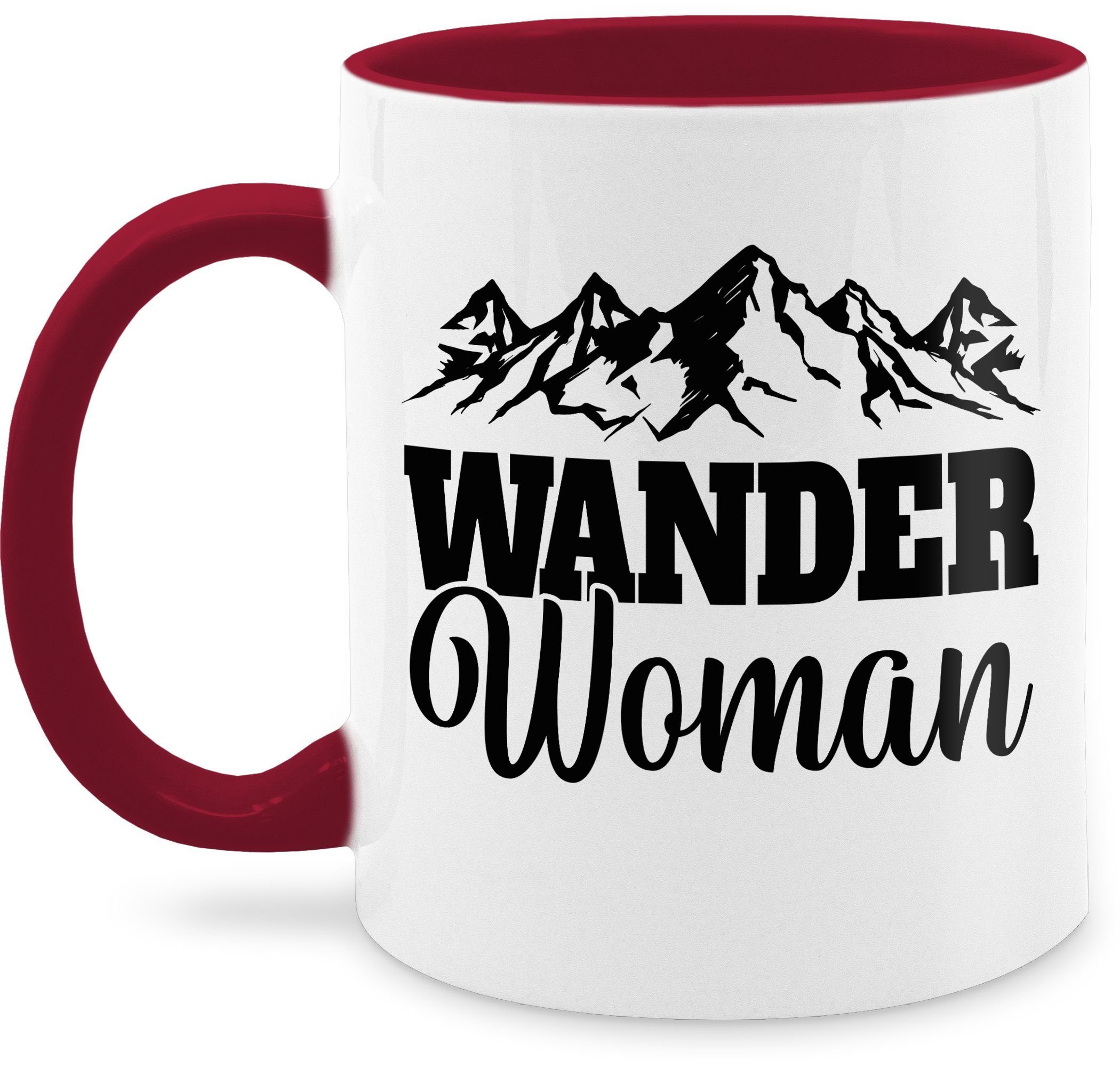 Shirtracer Tasse Wander Woman - Geschenk für Wanderin, Keramik, Kaffeetasse Hobby Geschenk 1 Bordeauxrot