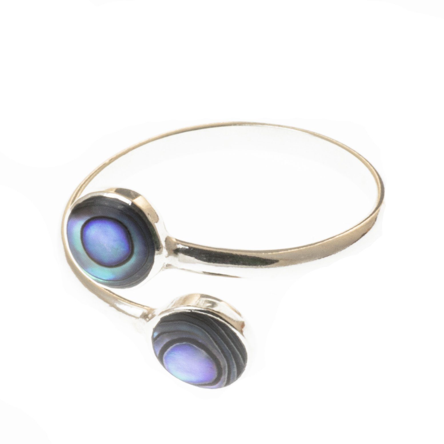 Bella Carina Silberring Ring mit Abalone Muschel zierlich, 925 Silber