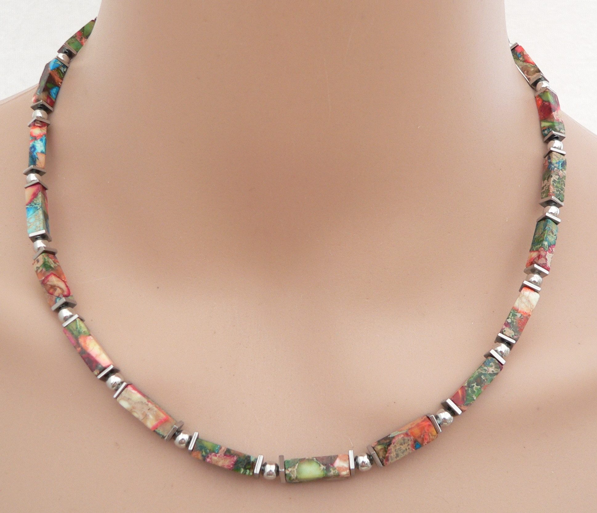 traumschmuck Collier 226p Collier Edelstein natürlich Jaspis mehrfarbig Ede günstig online kaufen