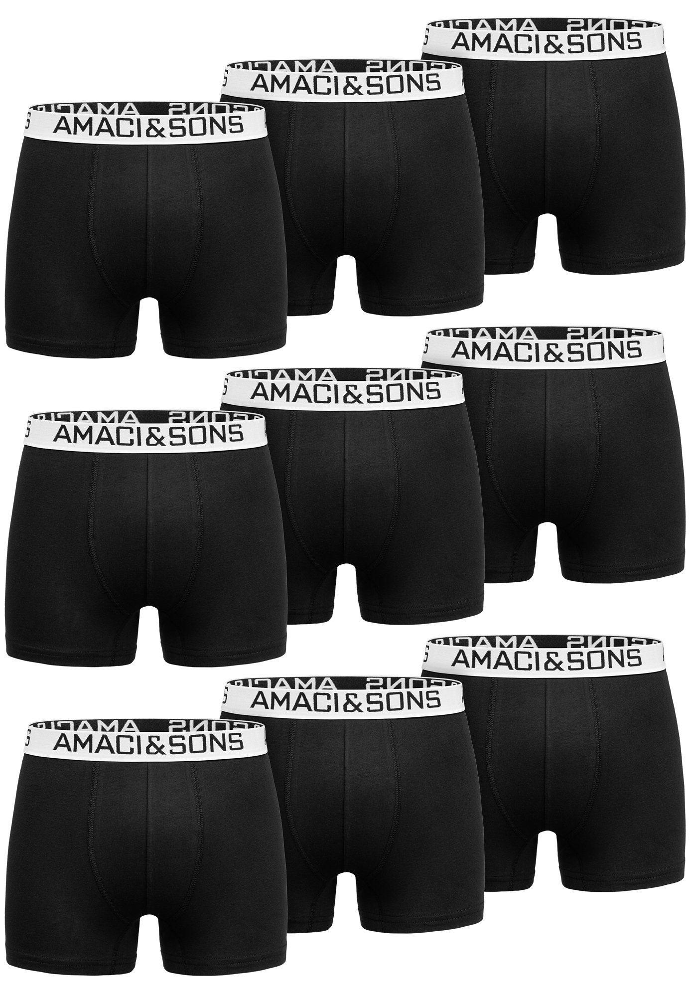Amaci&Sons Boxershorts LARY 9er Pack Boxershorts (9er-Pack) Herren Baumwolle Männer Unterhose Unterwäsche