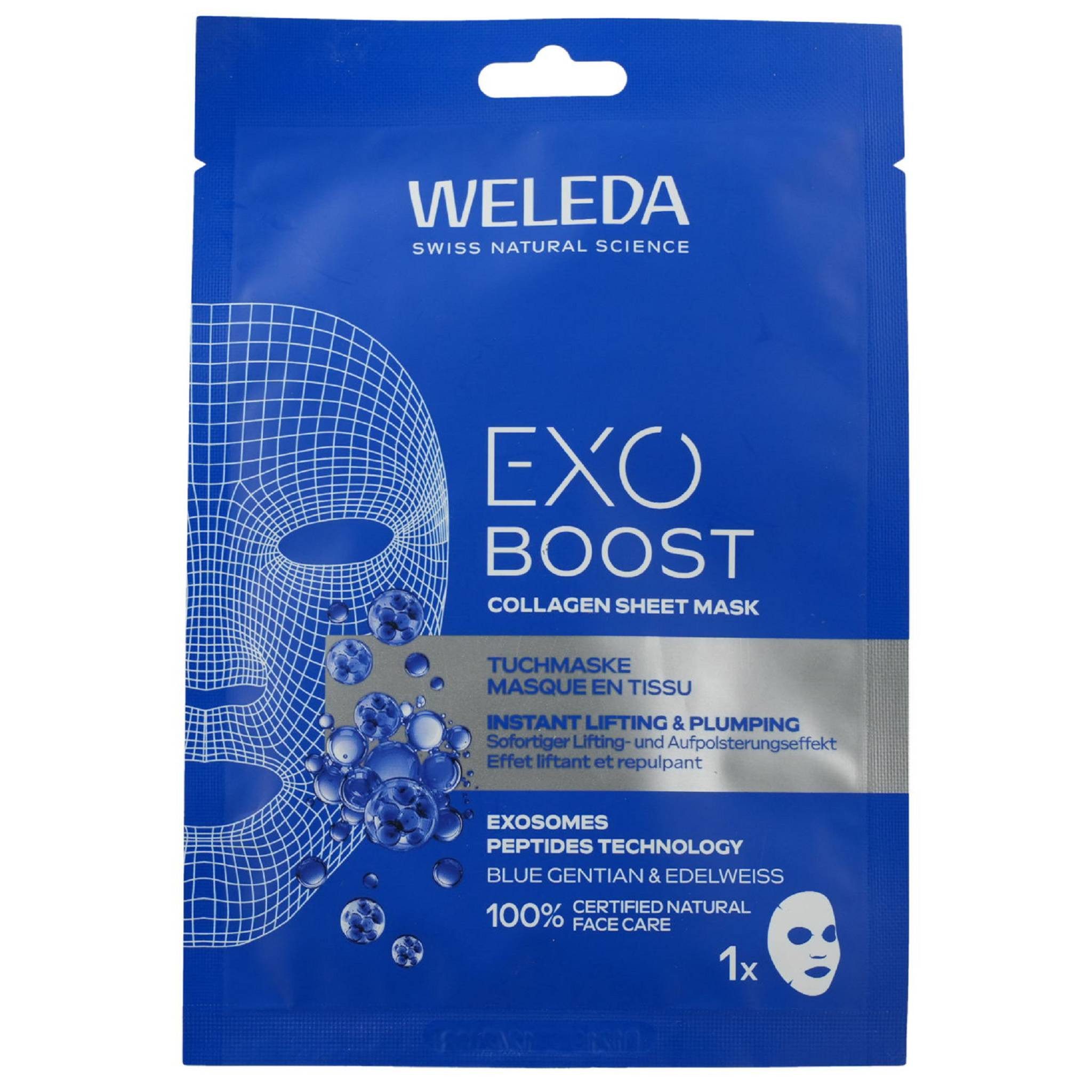 WELEDA Tuchmaske WELEDA Exo Boost Collagen Tuchmaske blauer Enzian