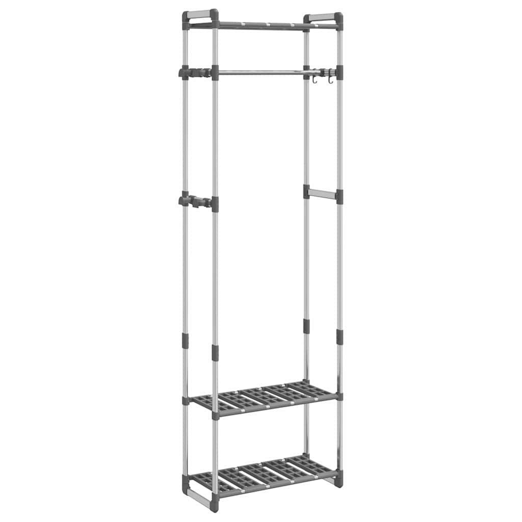 vidaXL Werkzeugschrank Garderobenständer 3 Etagen Silbern 59x29x192 cm Aluminium (1-St)