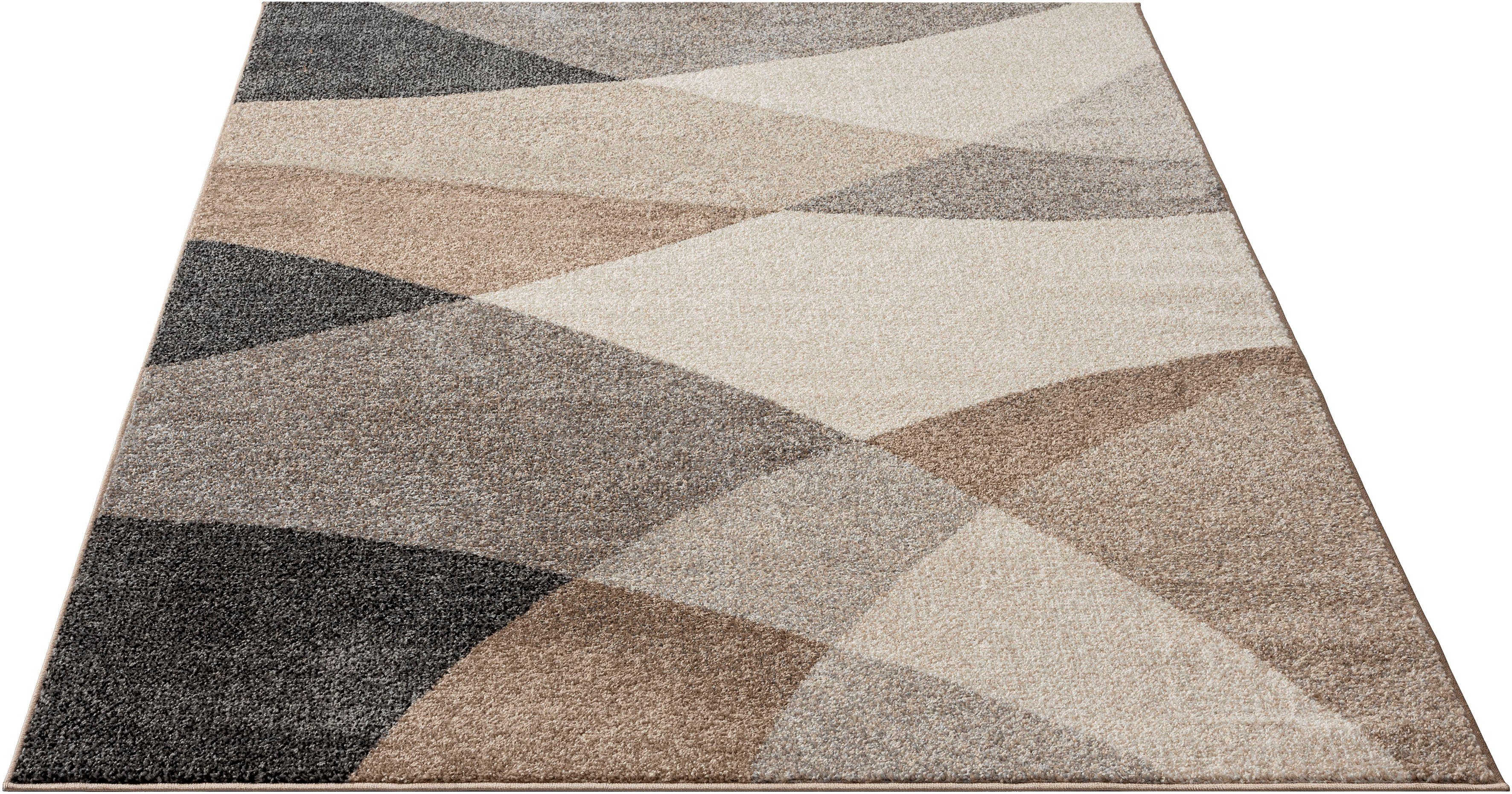 merinos Teppich Thales 6100, rechteckig, Höhe: 10 mm, Kurzflorteppich mit Konturenschnitt, Wohnzimmer