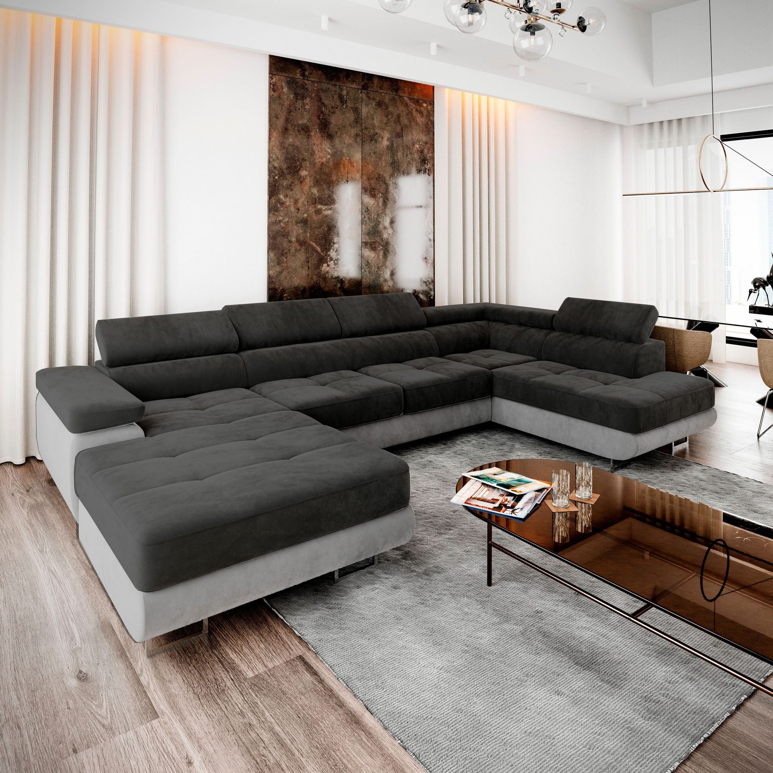 Masseno Ecksofa CASONE mit Schlaffunktion U-Form, günstig online kaufen