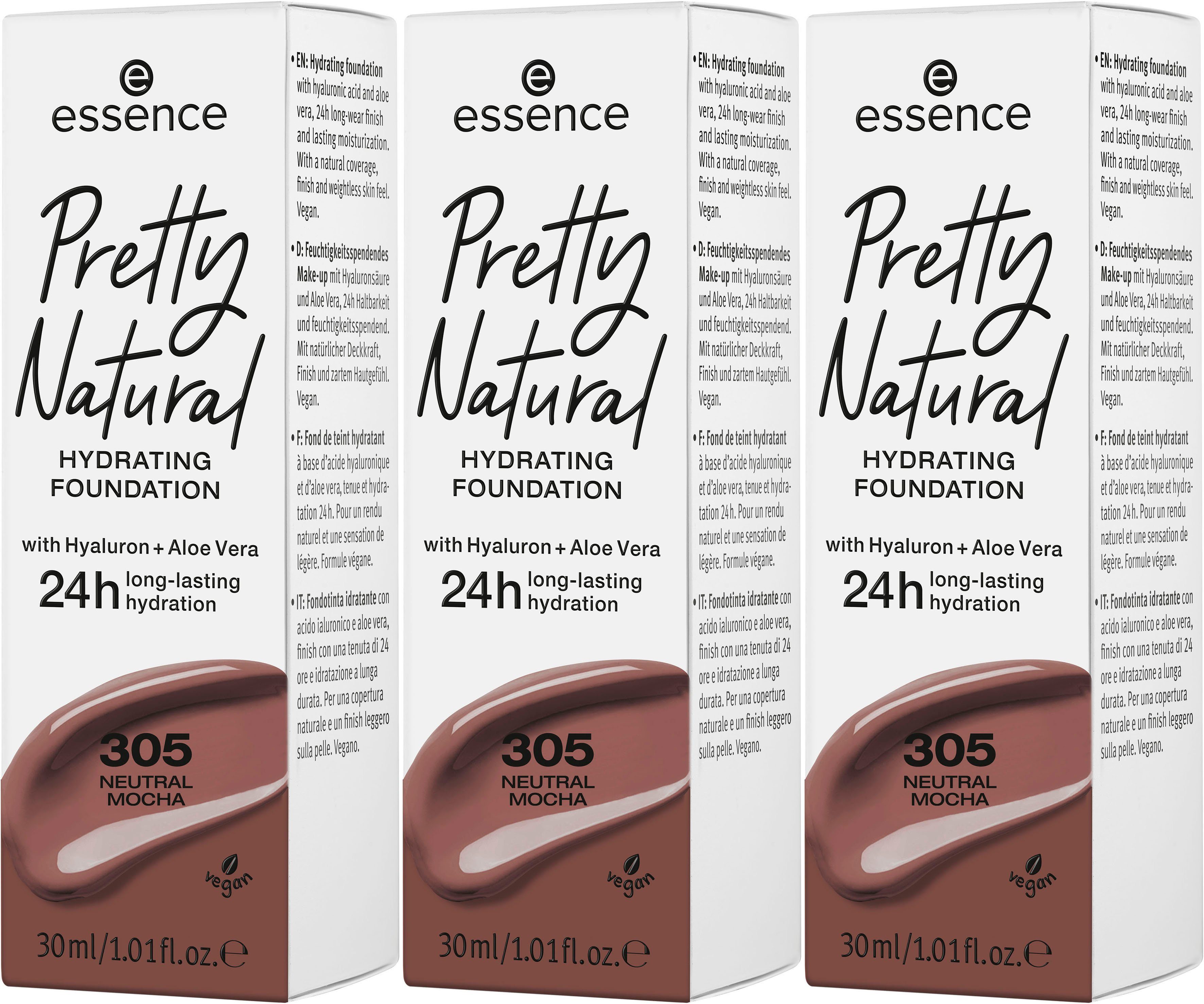 Essence Foundation Pretty Natural HYDRATING, 3-tlg. Neutral Mocha | Foundation