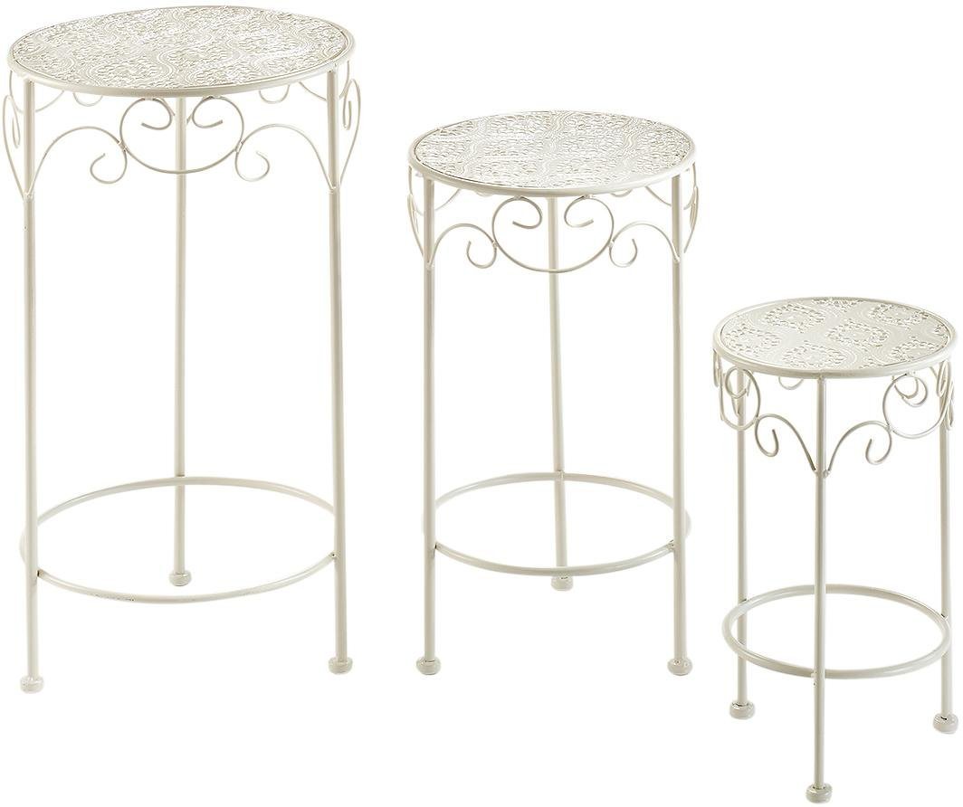 Pflanzenständer rund, cream, Metall (3er Set) Pflanzenständer rund, cream, Metall (3er Set)
