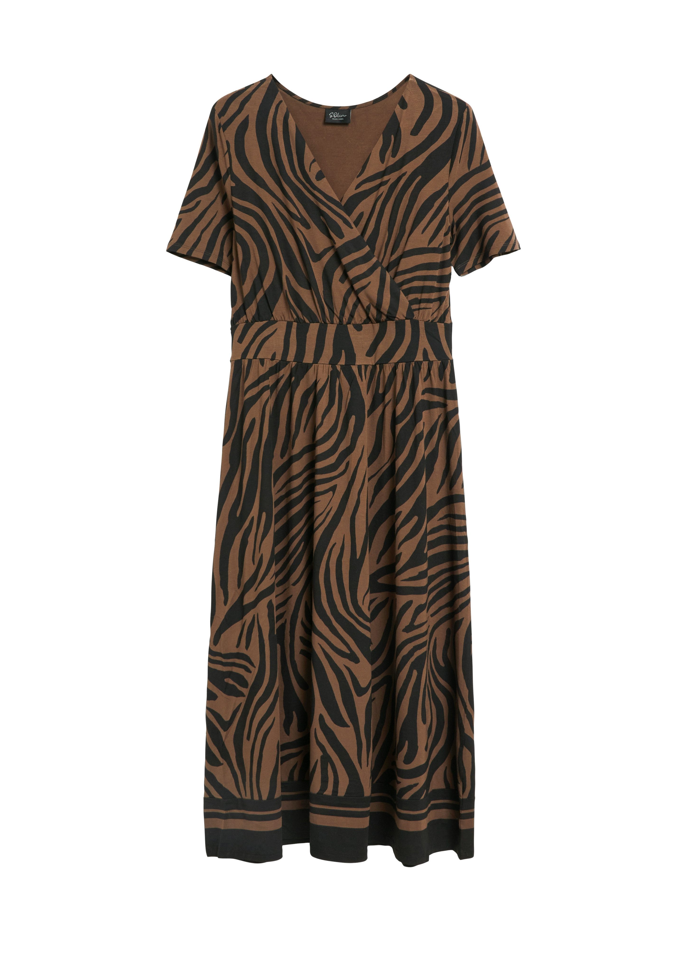s.Oliver BLACK LABEL Blusenkleid Sommerkleid mit Animal-Print – Bild 4 von 5