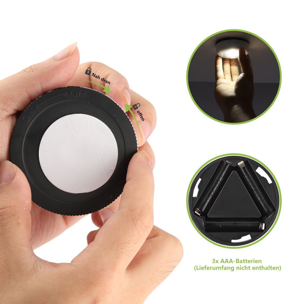 COB LED Lampe Touch LED tragbare LED-Nachtlichter, kabellose Nachttischlampe LED Stillen 2/4x zum integriert, 4 Stick&Push Stück Tageslichtweiß, Unterbauleuchte, fest Nachtlicht Nachtlicht, LETGOSPT