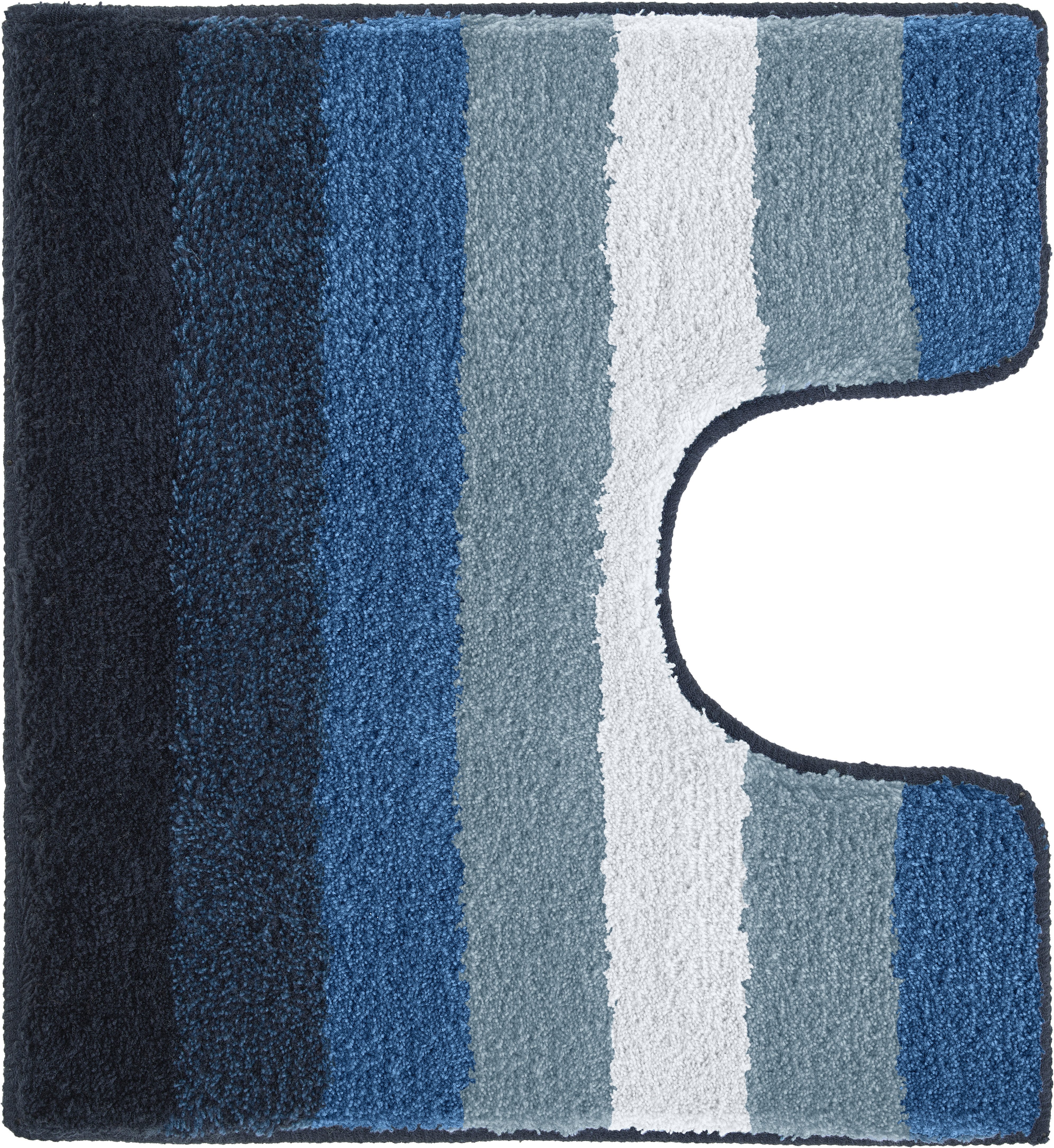 MEUSCH Badematte Palace, Höhe 20 mm, rutschhemmend beschichtet, fußbodenheizungsgeeignet, Polyester, rechteckig, mordernes Streifendesign im Farbverlauf
