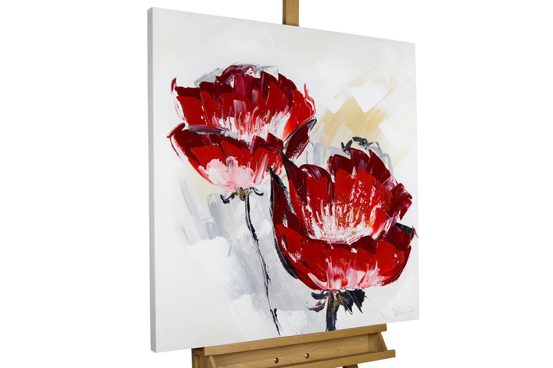 KUNSTLOFT Gemälde Der Duft der Blütenpracht 80x80 cm, Leinwandbild 100% HANDGEMALT Wandbild Wohnzimmer