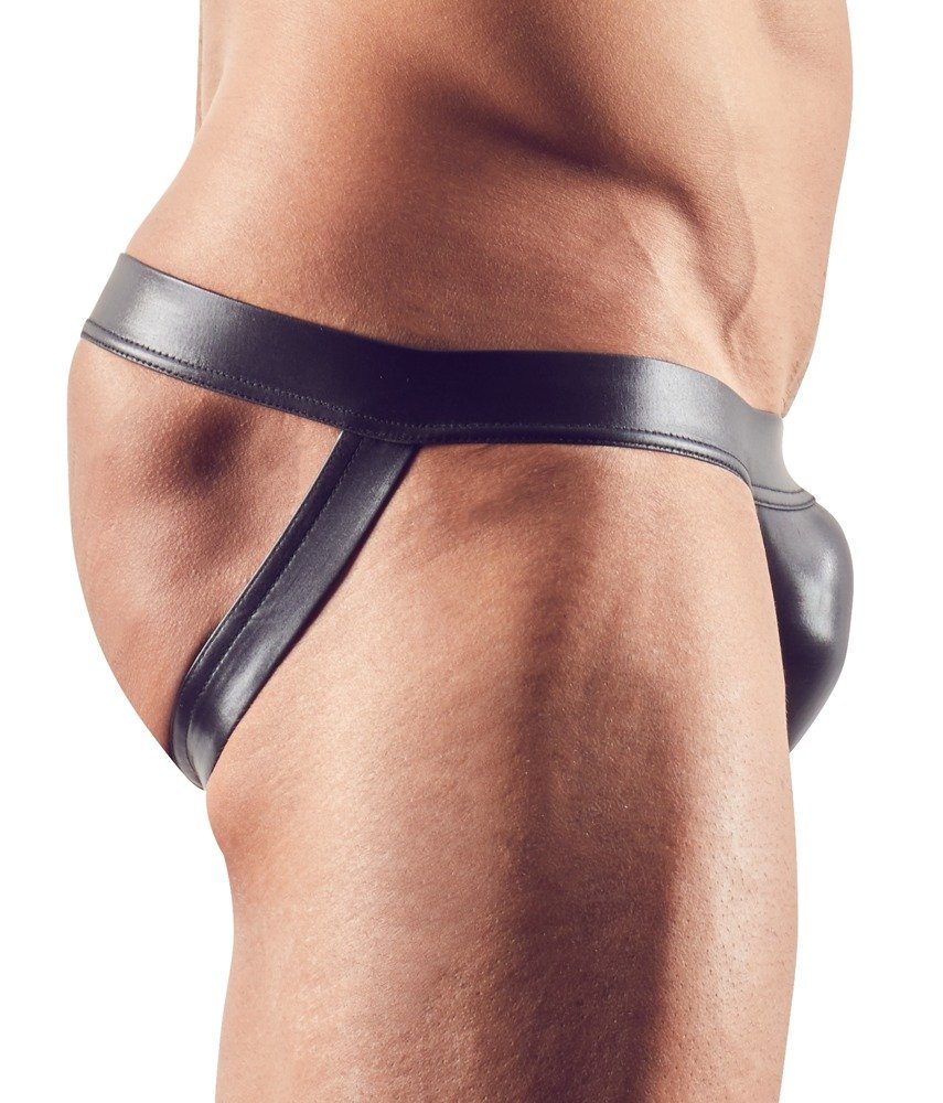 Svenjoyment Stringtanga Wetlook Tanga für Männer (1-St) hinten offen