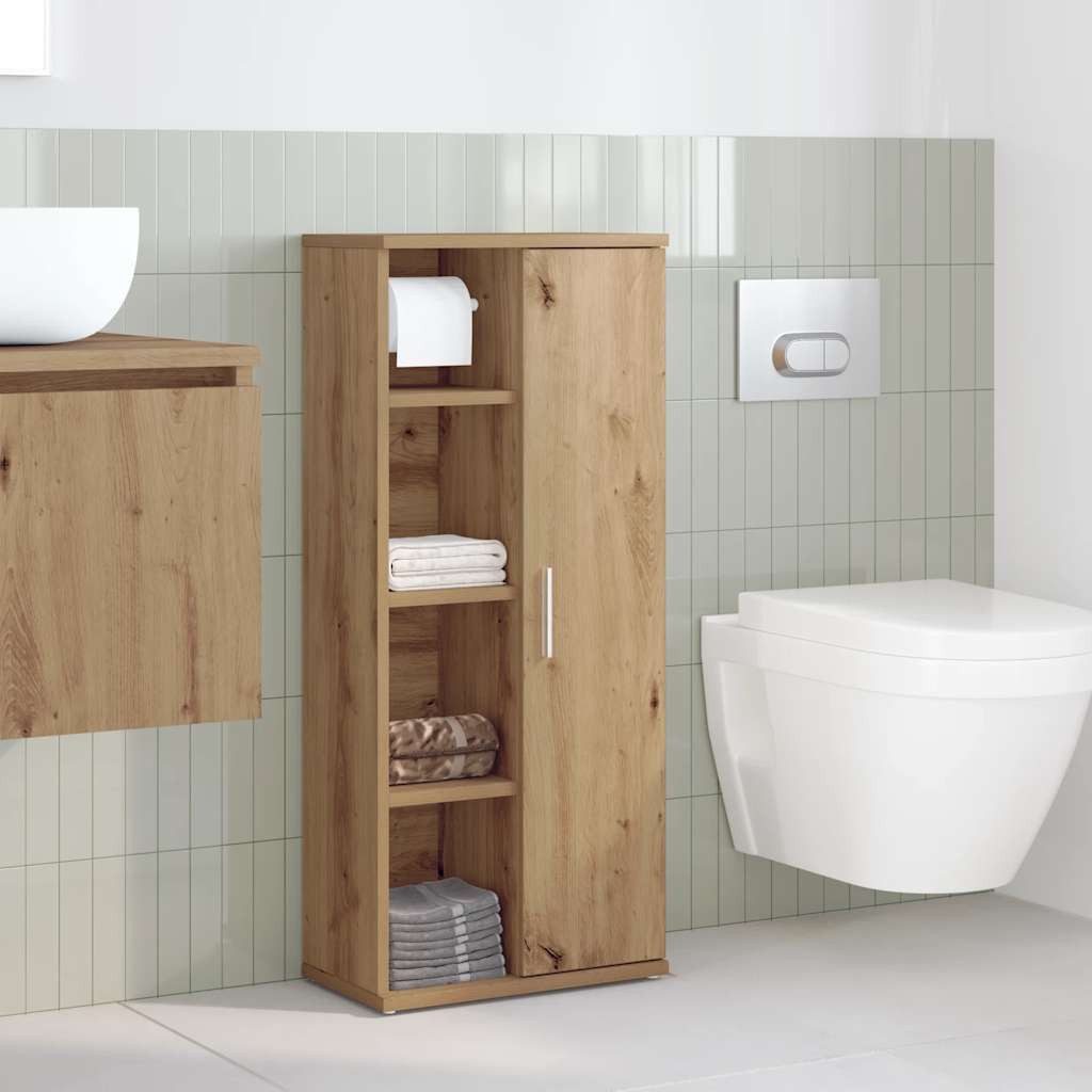 vidaXL Badezimmer-Set Badezimmerschrank mit Rollenhalter Artisan-Eiche günstig online kaufen