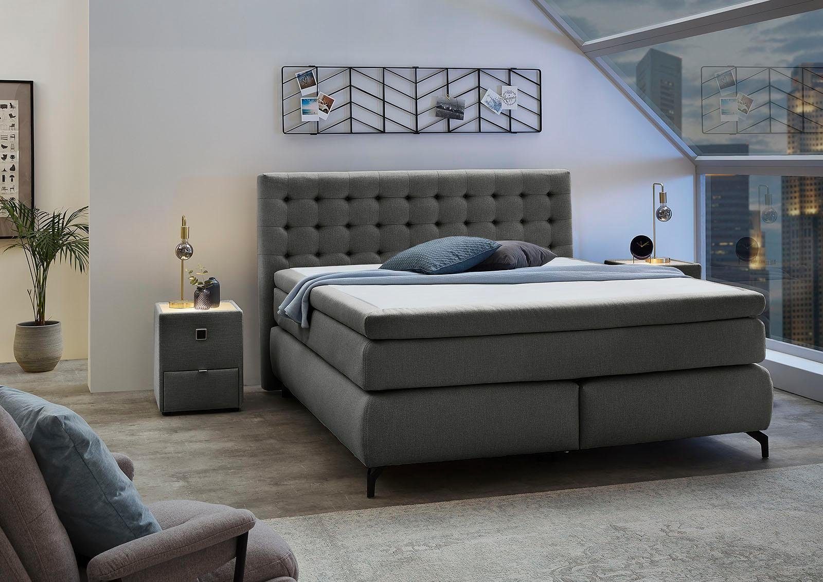 Jockenhöfer Gruppe Boxspringbett Jessica inklusive 9cm Kaltschaum-Topper, und 7-Zonen-TTFK-Matratze (H3,H3/H4 oder H4), Liegefläche 180x200cm