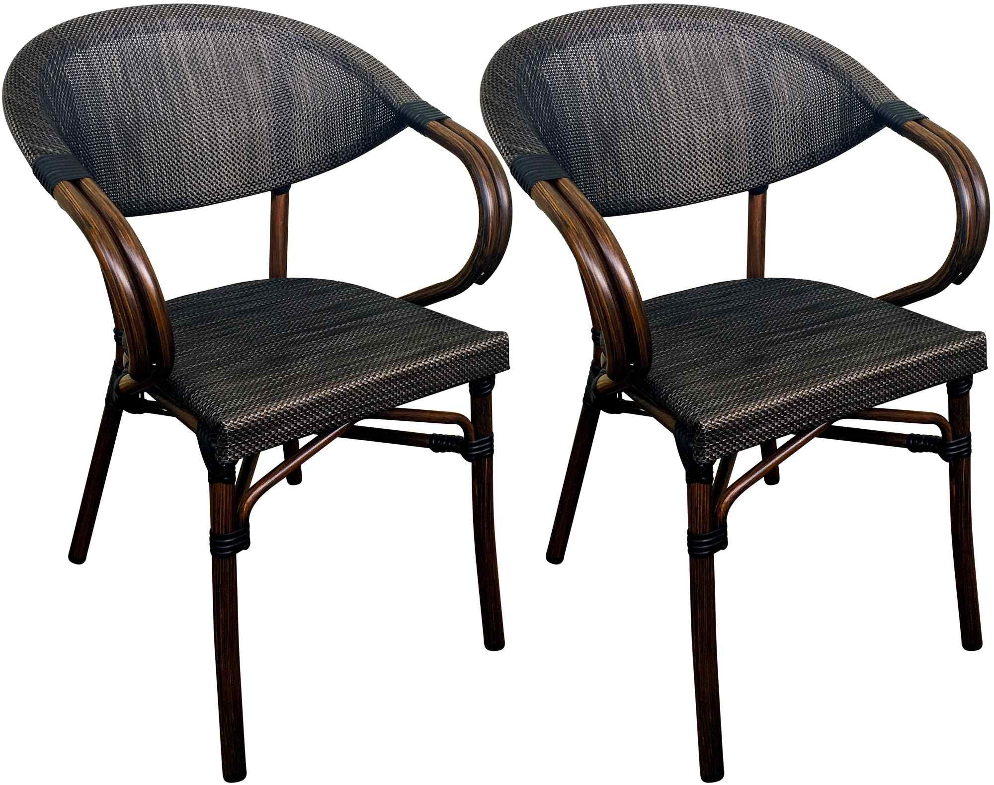 CLP Gartenstuhl Bistrostühle Madetta (2er Set), stapelbar und UV-beständig