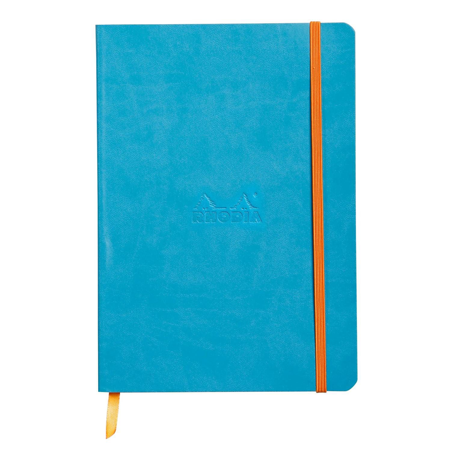 Rhodia Einsteck-Fotoalbum Notizbuch A5 Softcover, 80 Bl elfenbein 90g, kariert, Türkis 117816C, Notizbuch