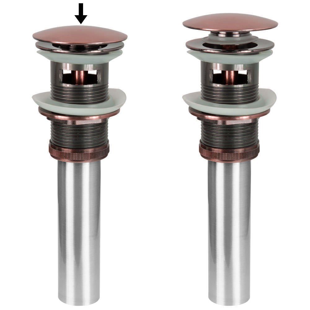 Sanlingo Ablaufgarnitur Pop Up Exenter Abfluss Garnitur Waschbecken Bad Rot Bronze Überlauf