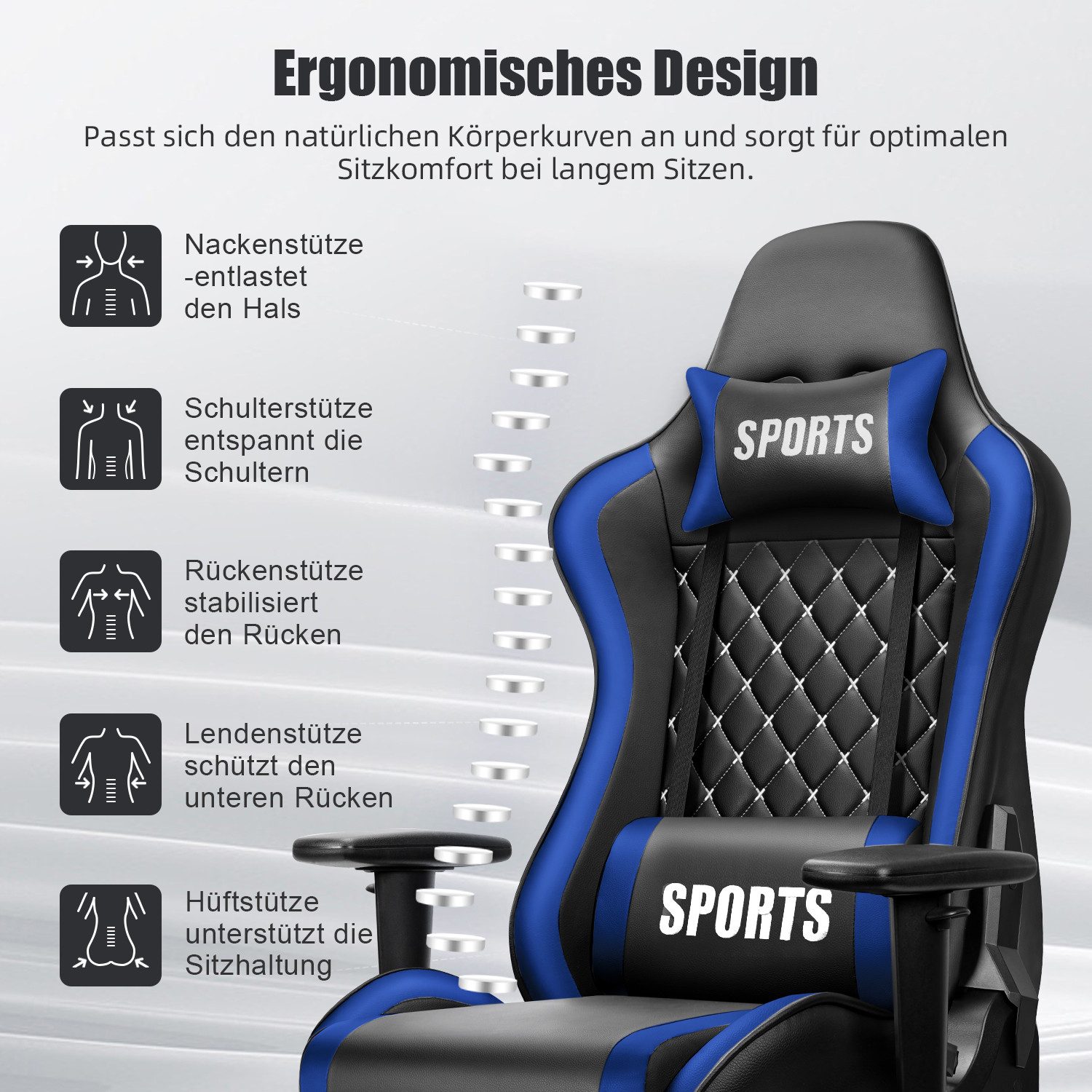Homimaster Gaming-Stuhl Gaming Stuhl, Ergonomischer Bürostuhl,Gaming günstig online kaufen