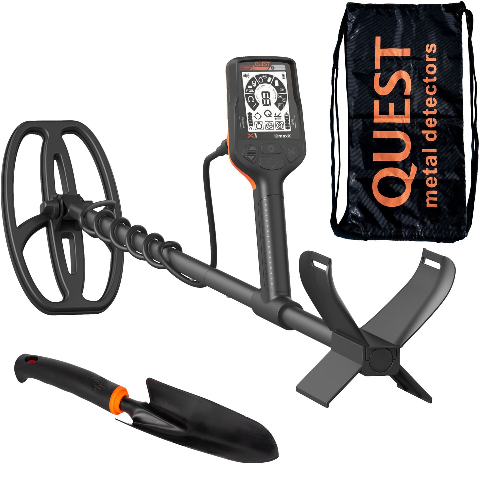 Metalldetektor Quest X1 IDmaxX mit gratis Zubehör, Metalldetektor