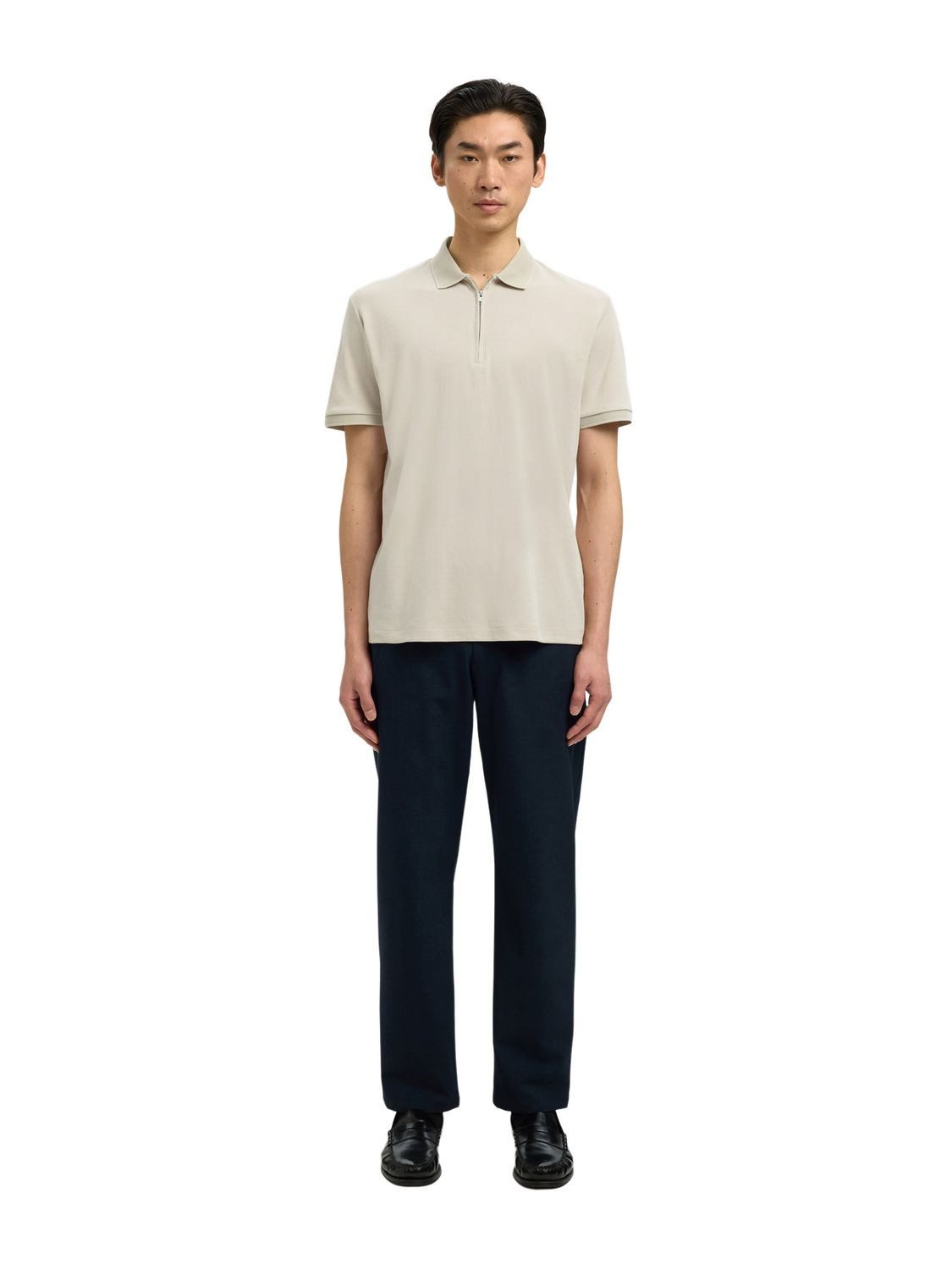 SELECTED HOMME Poloshirt SLMFAVE ZIP SS (1-tlg) aus Baumwollmix