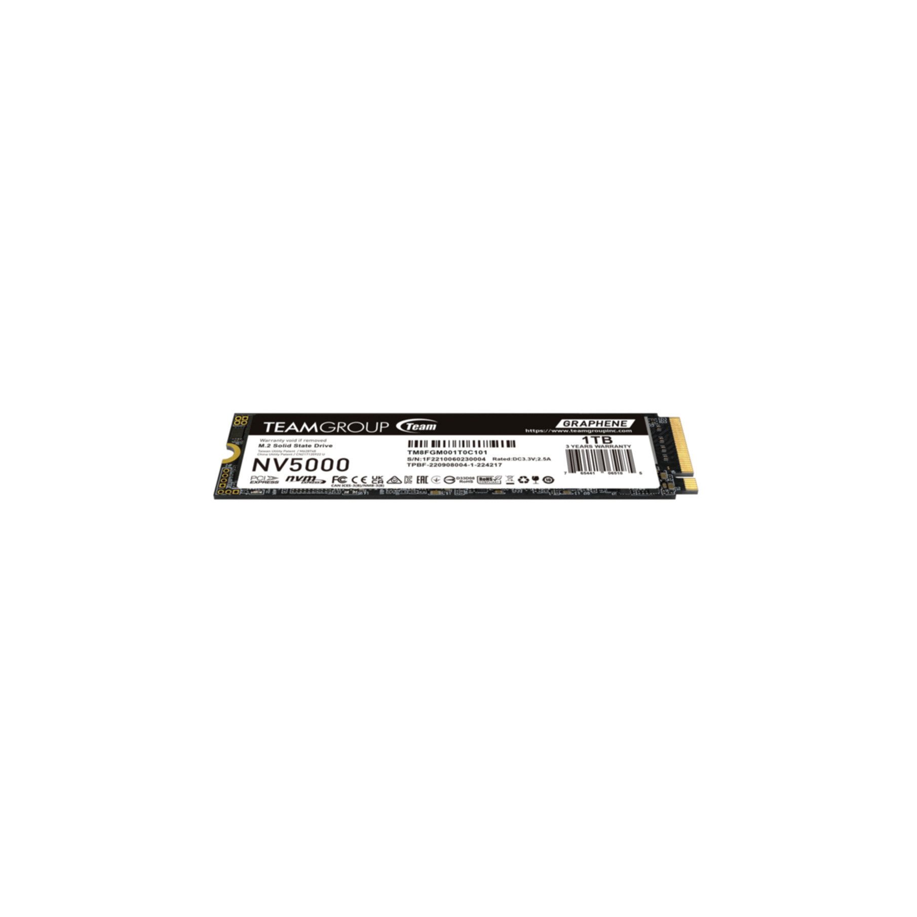 Teamgroup NV5000 SSD-Festplatte (1 TB) M.2" 4500 MB/S Lesegeschwindigkeit, 1900 MB/S Schreibgeschwindigkeit