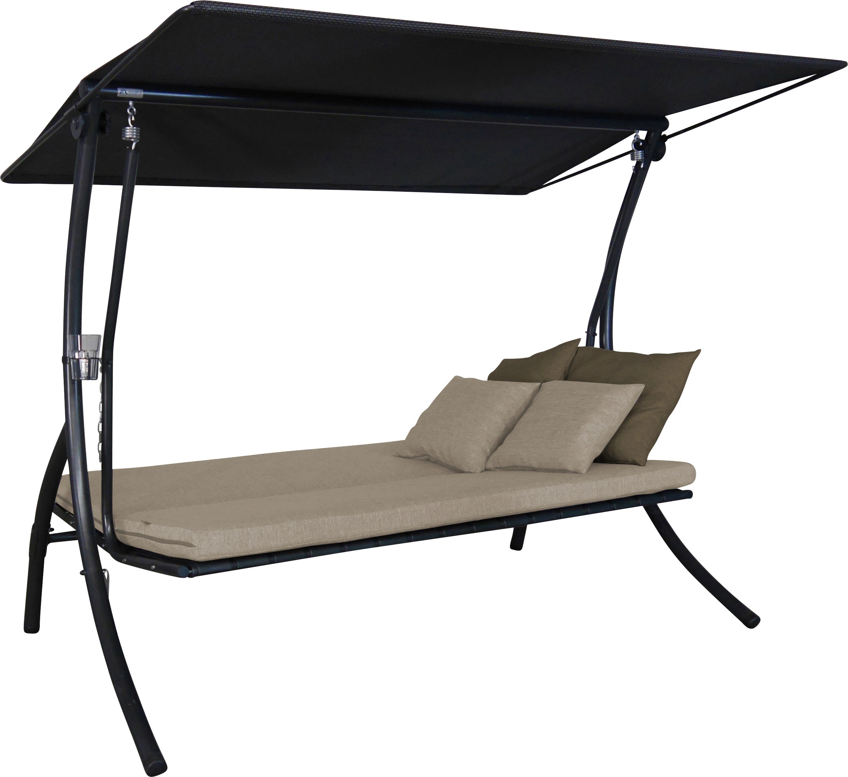 Angerer Freizeitmöbel sand, 3-Sitzer, Hollywoodschaukel Smart Motion Bettfunktion