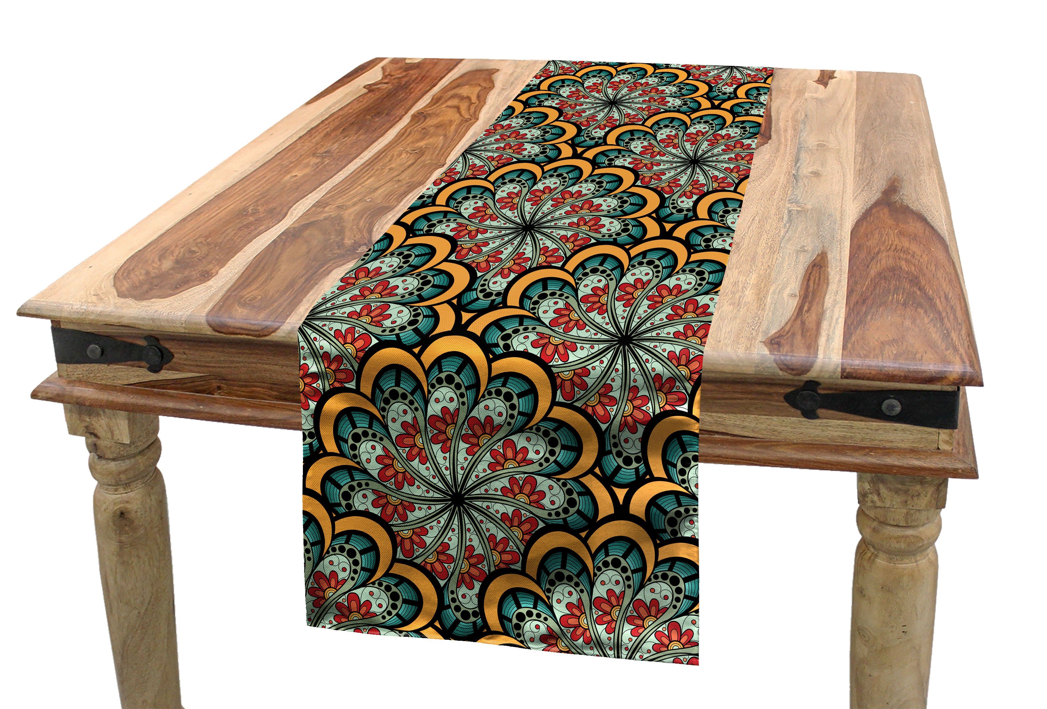 Küche Esszimmer Dekorativer Welle Abakuhaus Paisley Tischläufer, Rechteckiger marokkanische Tischläufer