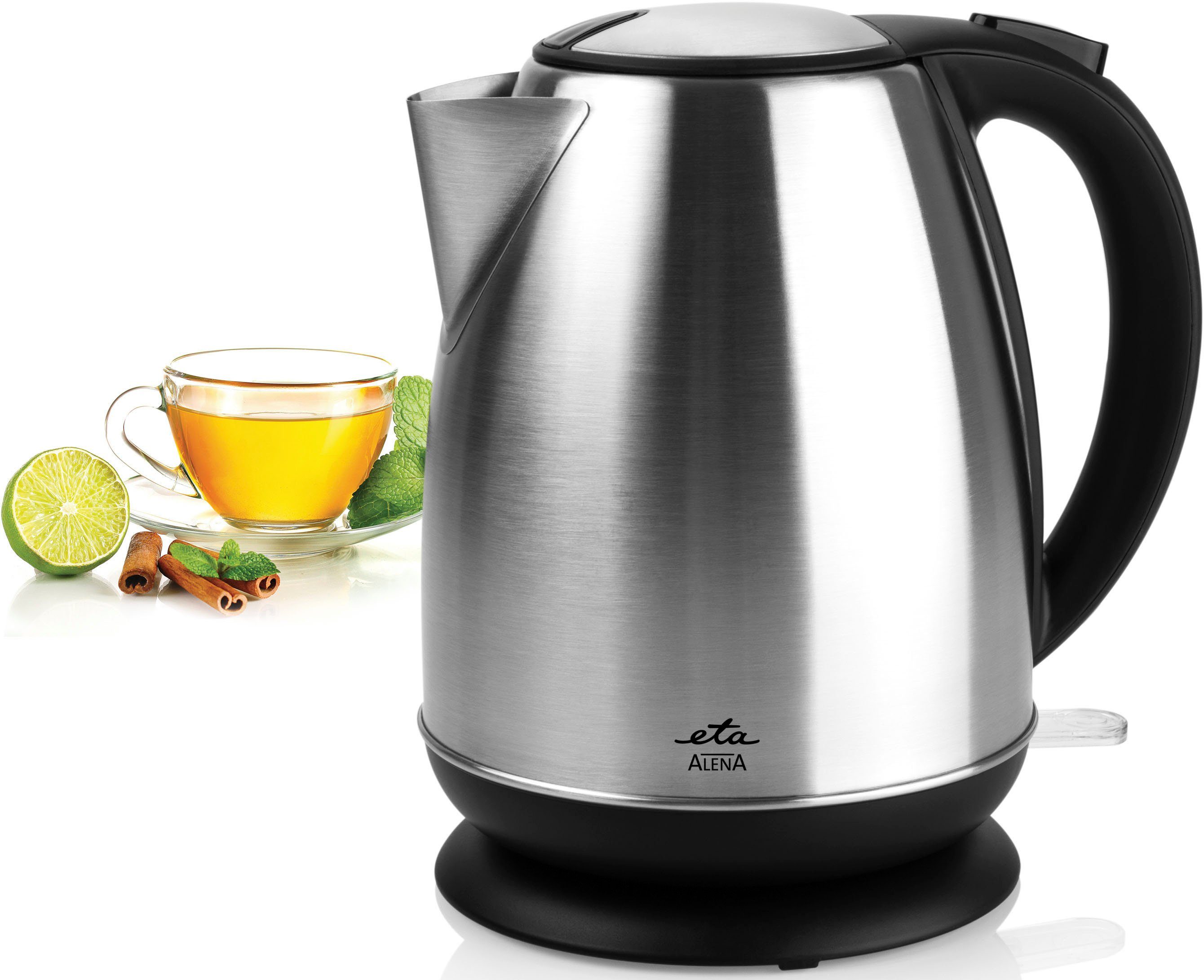 eta Wasserkocher ALENA ETA359090000, 1,7 l, 2200 W, Edelstahloptik, Kontaktsystem, Thermosicherung