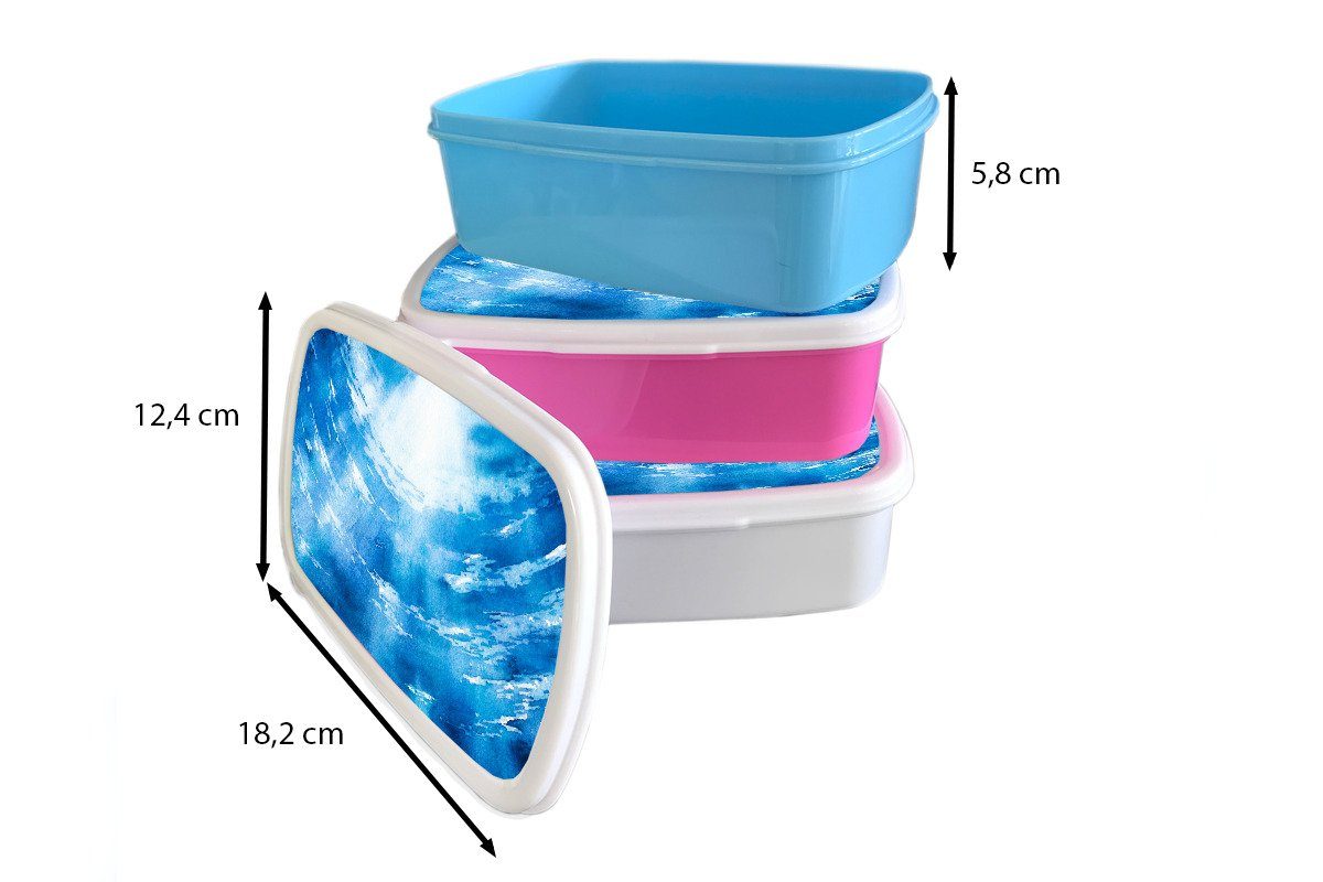 MuchoWow Lunchbox Wasser rosa Kinder, Erwachsene, - Snackbox, Mädchen, für Kunststoff Meer Brotbox Sonne, Kunststoff, (2-tlg), Brotdose 
