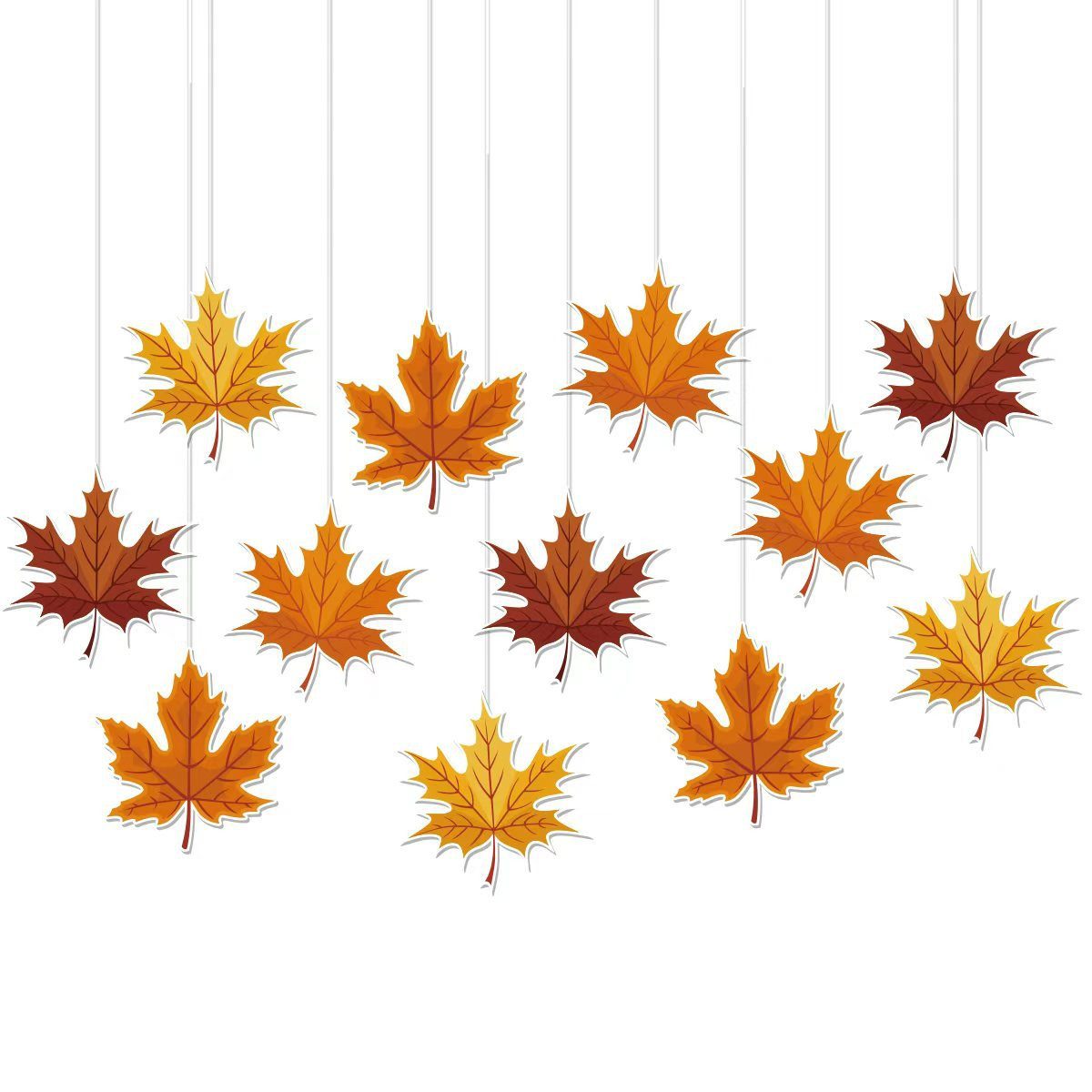 FOUORTUNATE-BEE Fensterdekoration 16 Herbstdeko Ahornblätter zum Aufhängen, Fensterdeko in 16 cm, Herbstliche Ahornblatt Deko für Fenster, Wand, Garten und Erntedank