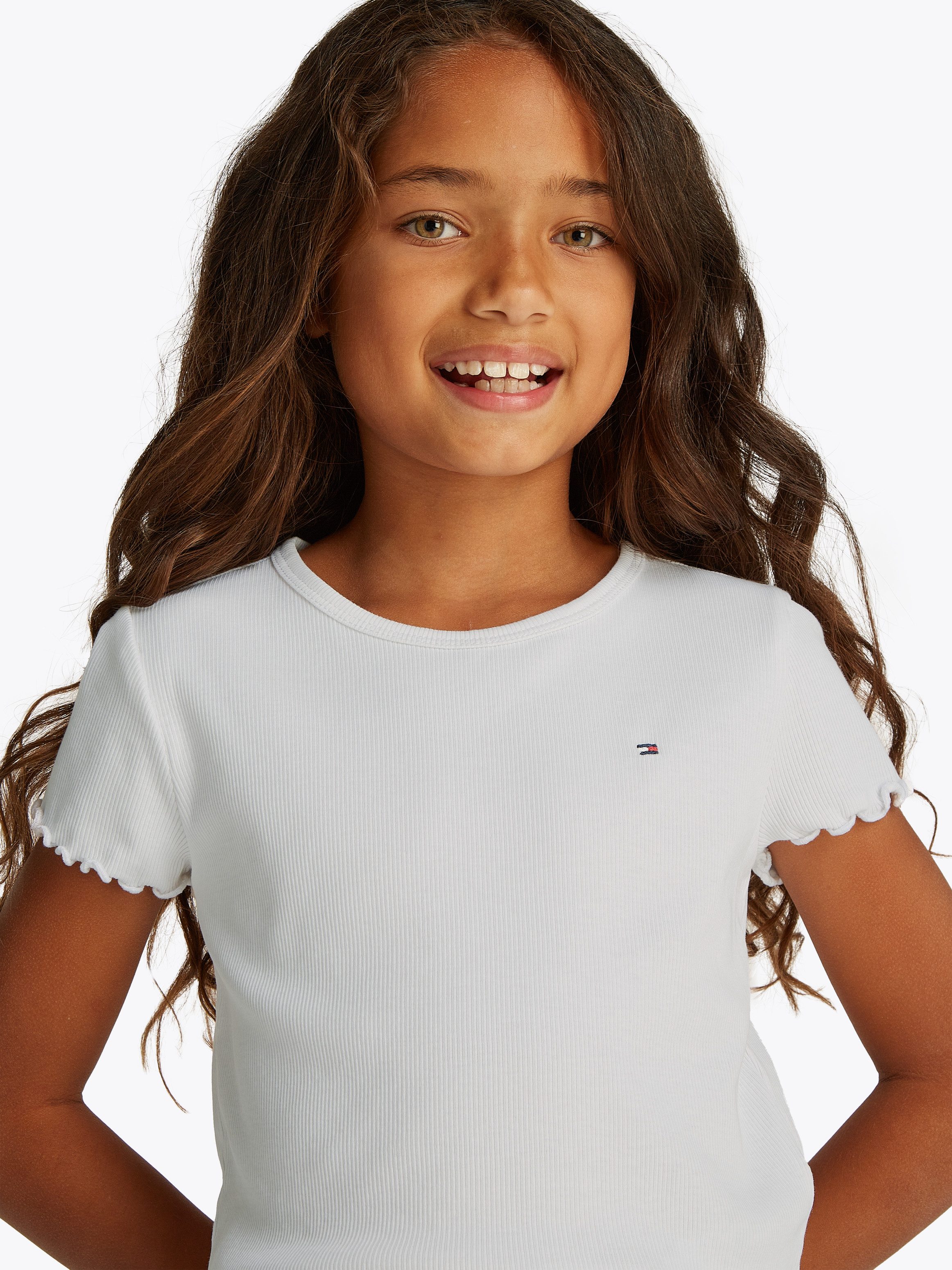 Tommy Hilfiger T-Shirt ESSENTIAL RIB TOP SS mit Logostickerei – Bild 2 von 5