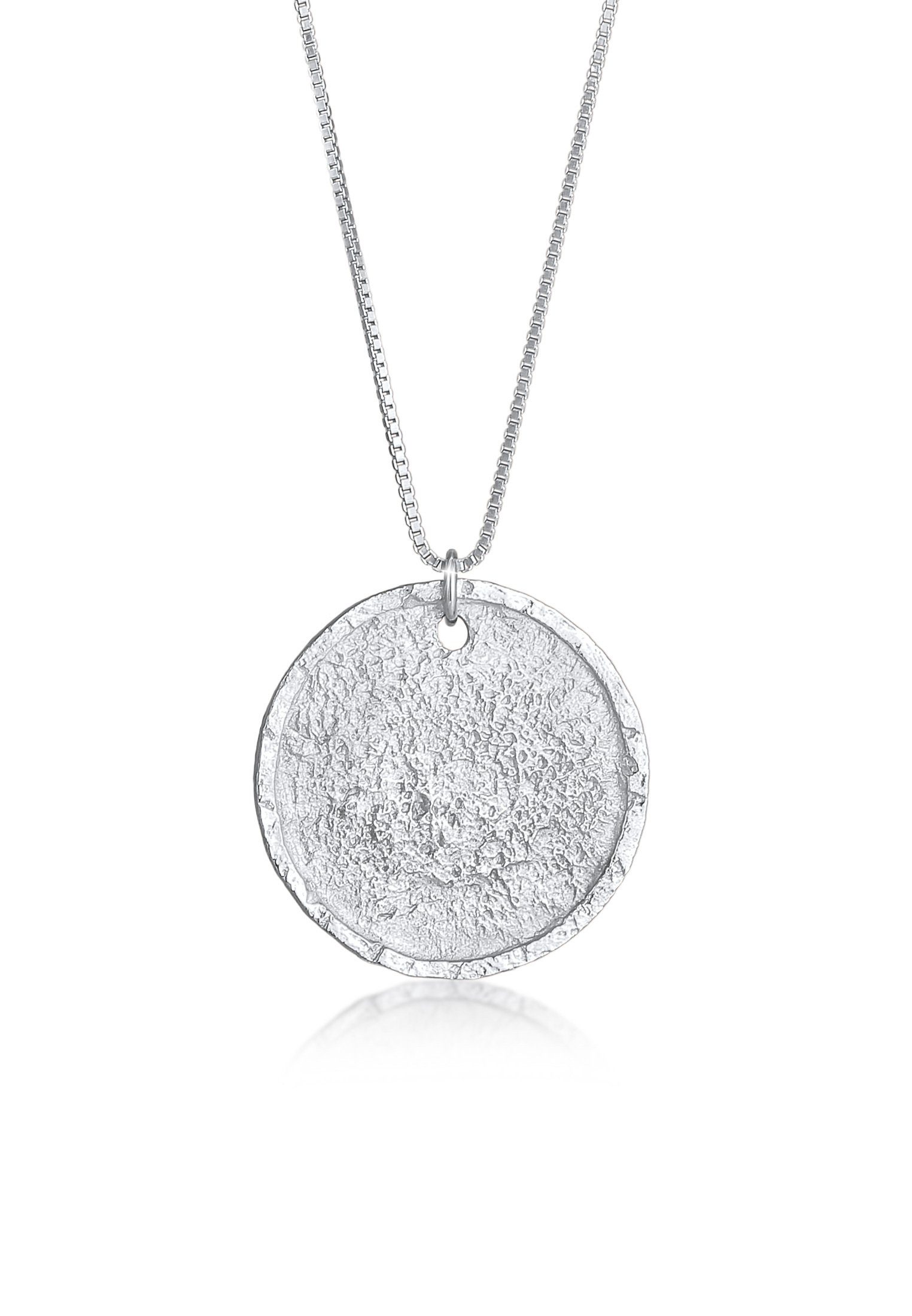 Kuzzoi Lange Kette Herren Anhänger Coin Antique 925 Silber, Geo
