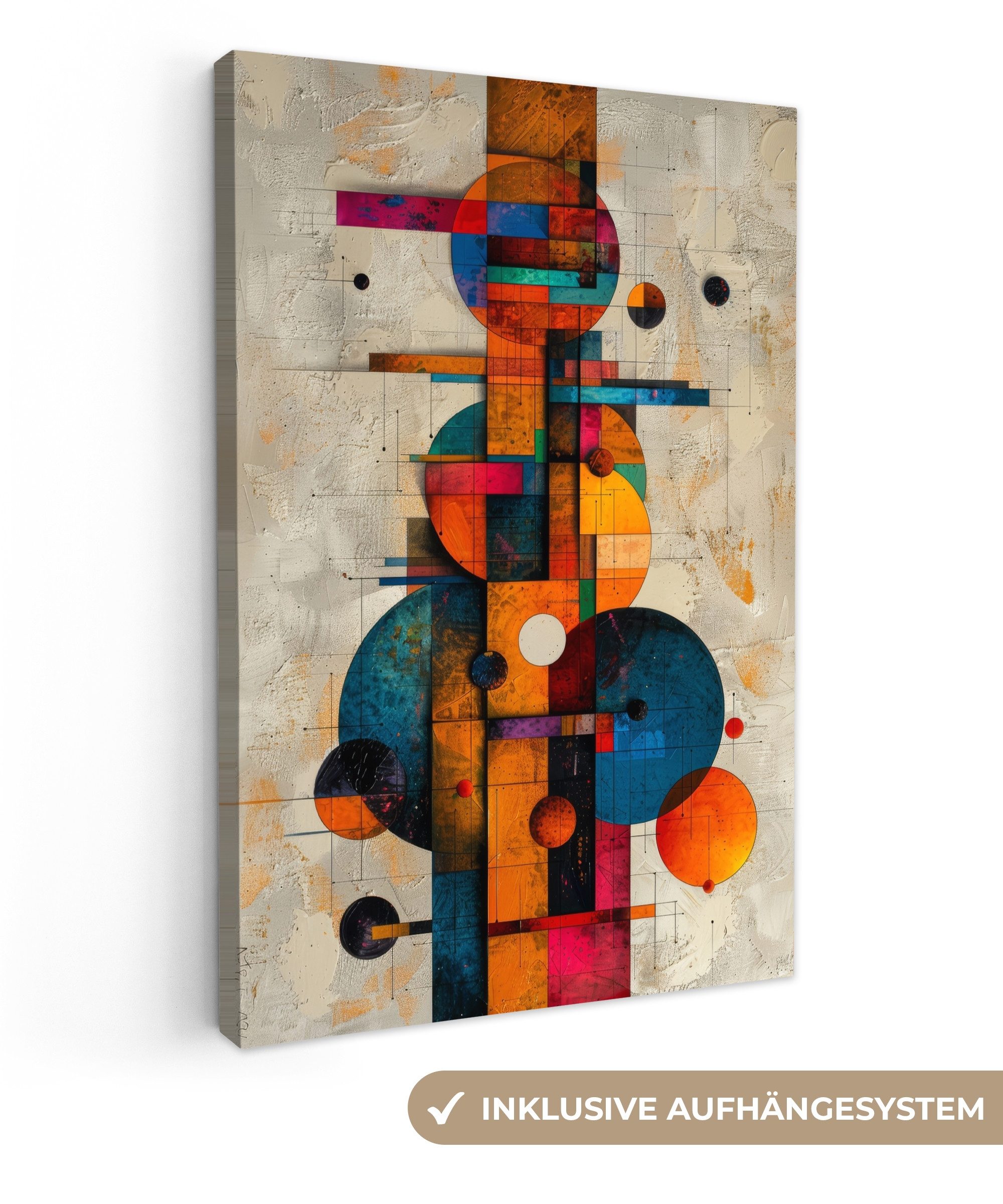 OneMillionCanvasses® Leinwandbild Kunst - Bunt - Modern - Formen, Fotodruck günstig online kaufen