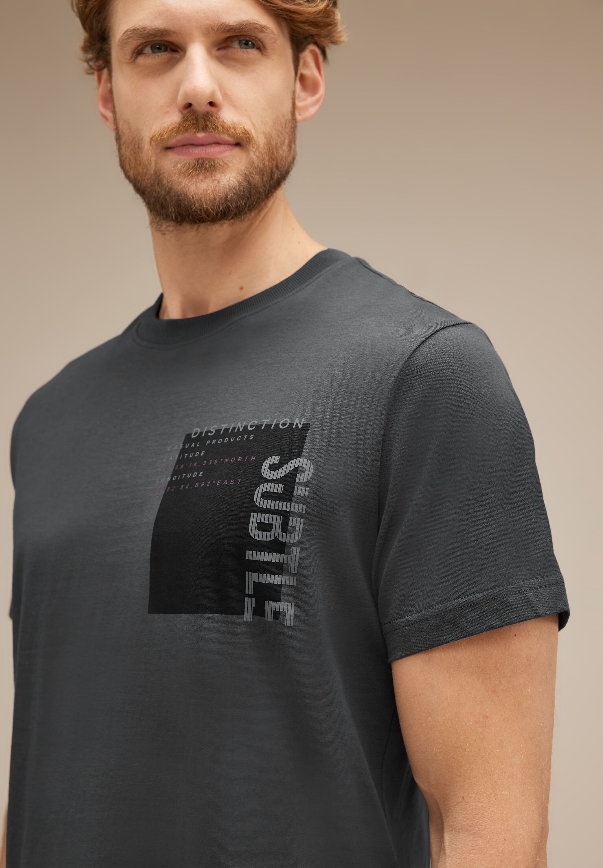 ONE iron T-Shirt STREET grey reiner aus MEN Baumwolle dark