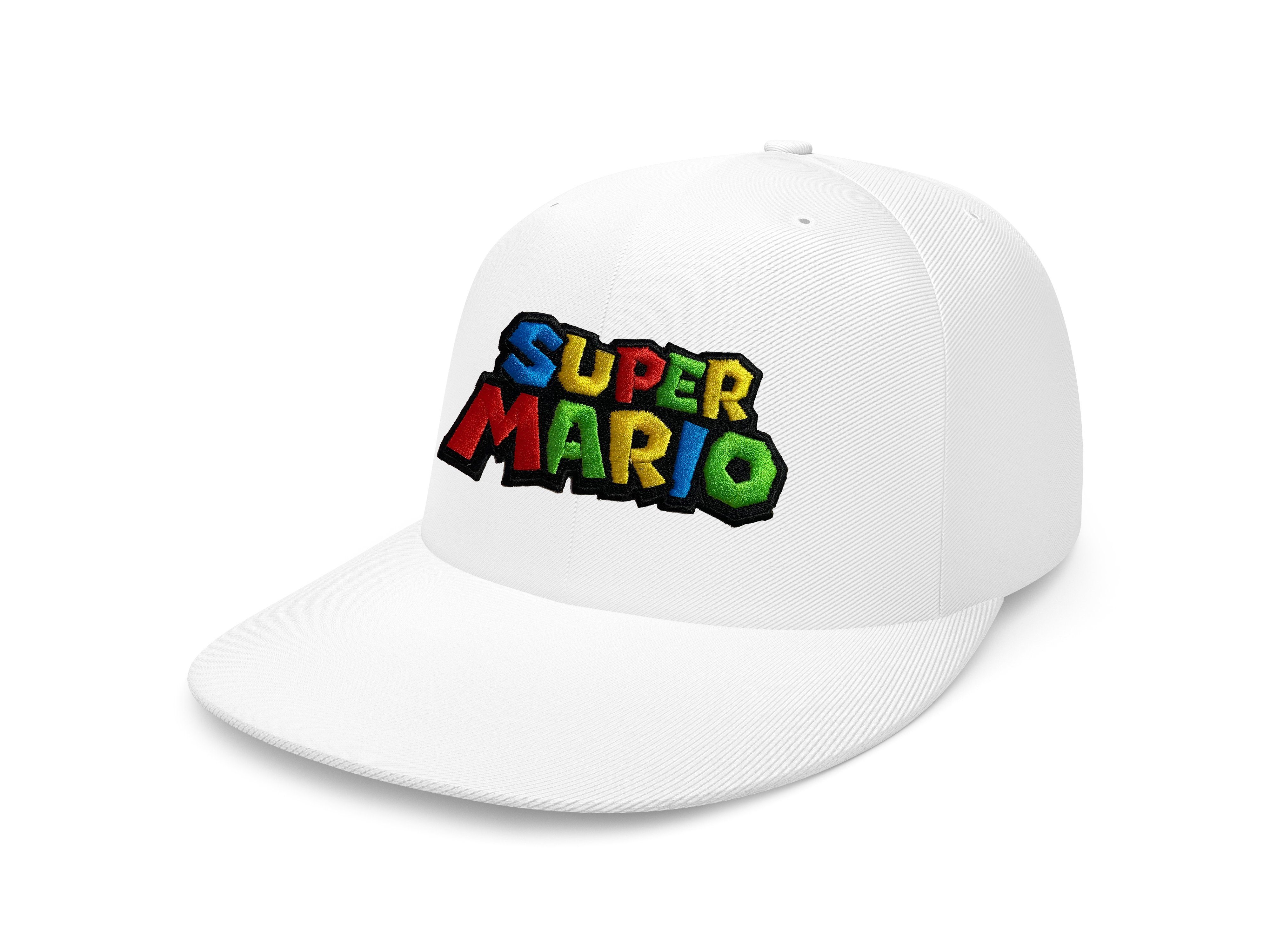 Blondie & Brownie Snapback Cap Unisex Erwachsene Super Mario Stick Patch Luigi Nintendo Snapback Weiß