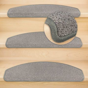 Stufenmatte Stufenmatten Vorwerk Toscana Halbrund SparSet Hellgrau 15 Stück, Metzker®, halbrund, Höhe: 7 mm