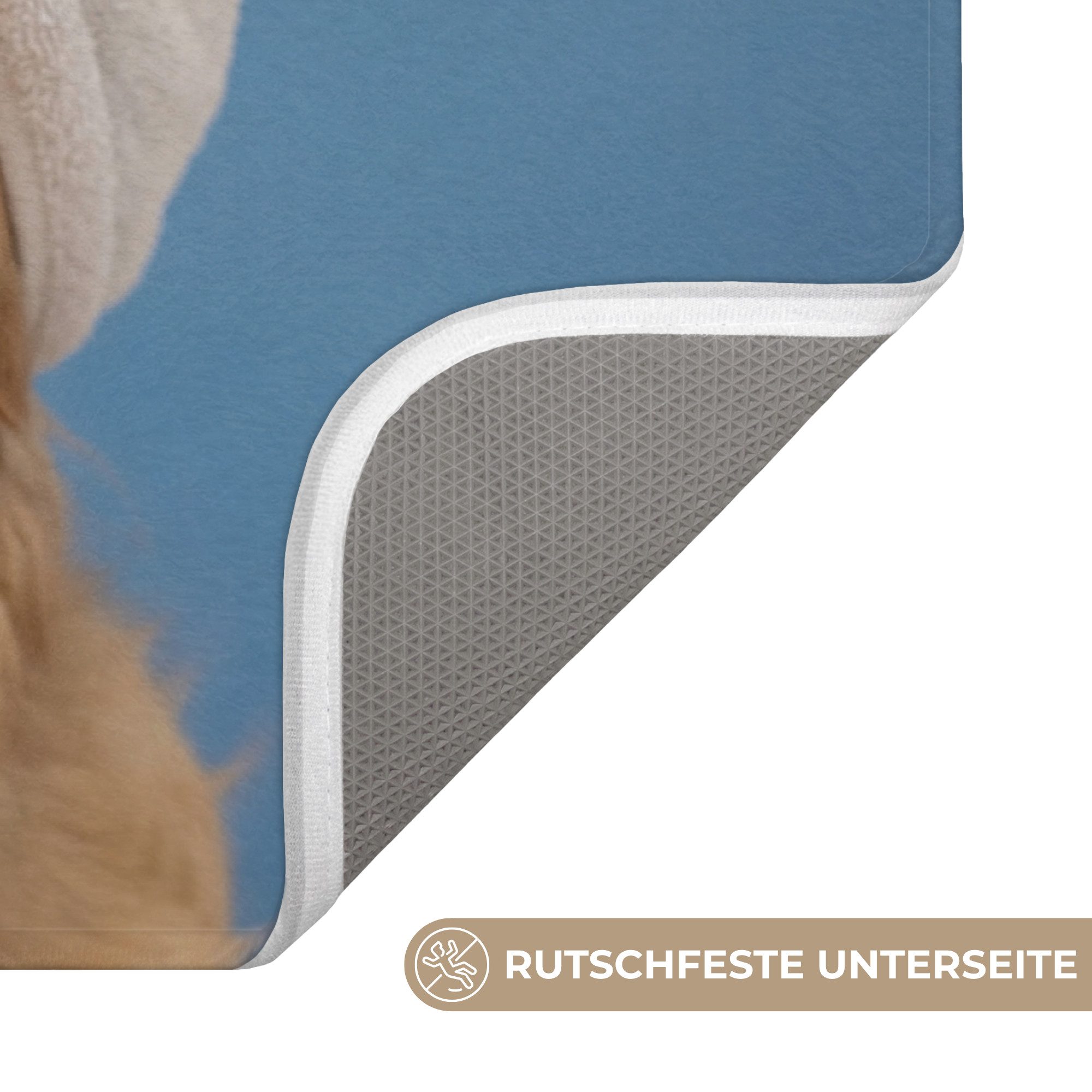 OnlyWow Badematte Hund - Gummi-Ente - Gelb, Höhe 10 mm, Polyester, Rechteckig, Badezimmerteppich, Badteppich, Rutschfest, Badvorleger, Waschbar