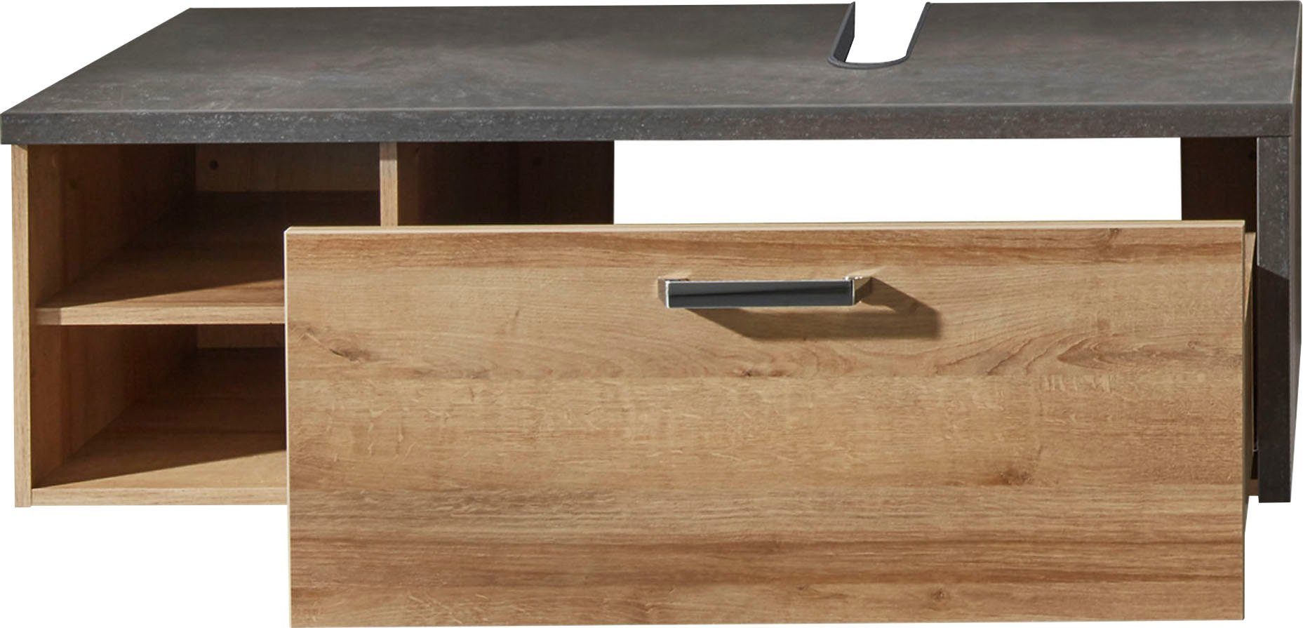 welltime Waschbeckenunterschrank Bilbao Waschtisch mit Metallgriff und 2 Fächern - Maße (B/T/H) 123/53/39 cm. Reduzierter Preis € 269,99. Unverbindliche Preisempfehlung € 329,00